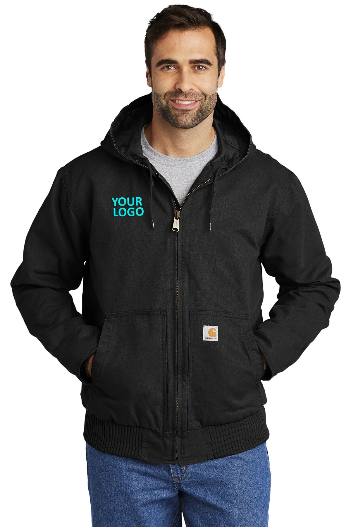 Carhartt Washed Duck Custom Jackets for Men & Women - Durable Workwear Black Jacket - Perfect for Construction, Outdoor Work & Casual Wear