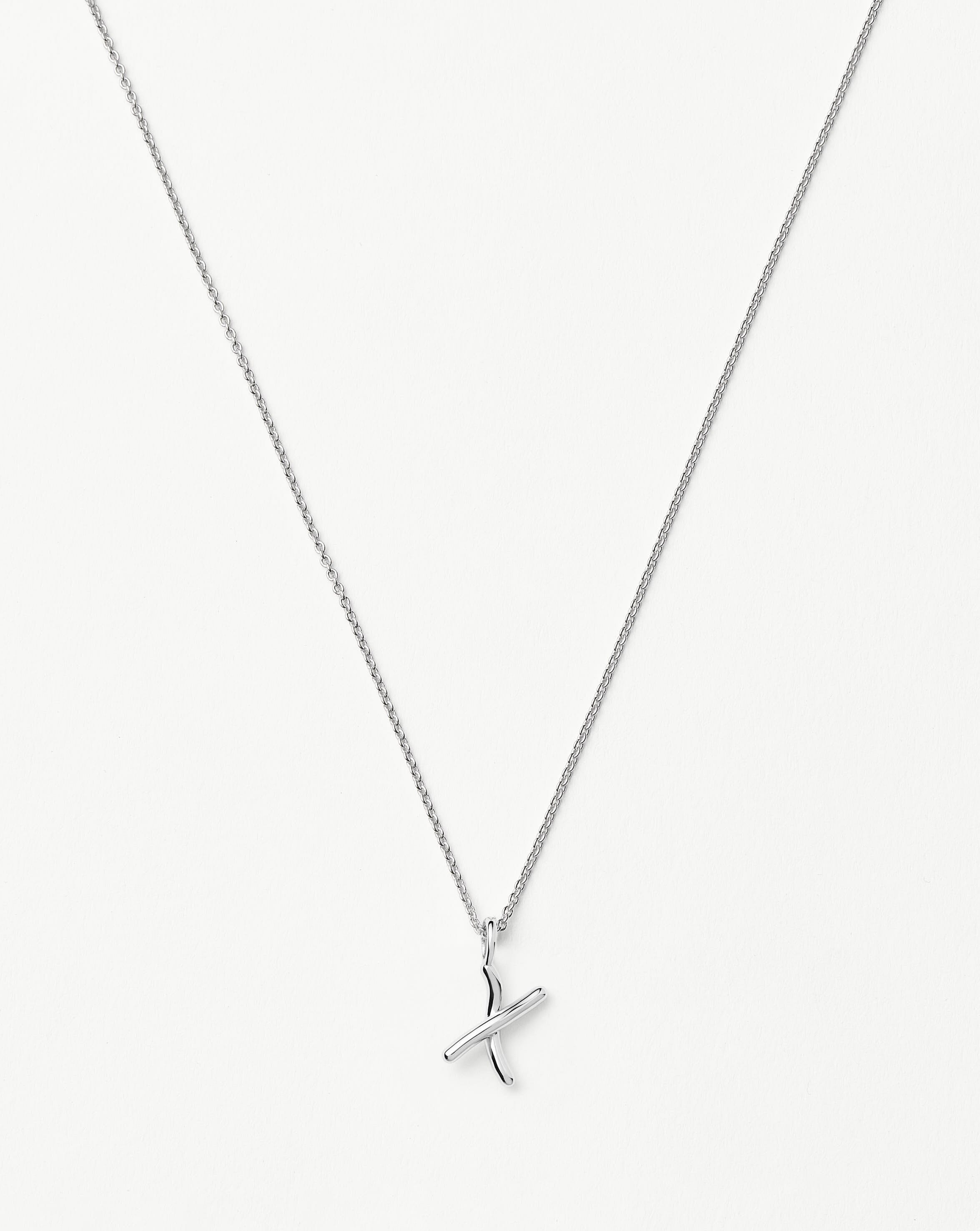 Curly Molten Mini Initial Necklace | Personalized Sterling Silver Jewelry | Perfect Gift for Women, Birthday, Anniversary & Everyday Wear