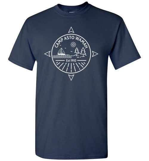 Asto Wamah Men's Short Sleeve T-Shirt with Compass Logo - Casual Comfort Fit for Outdoor Adventures & Everyday Wear