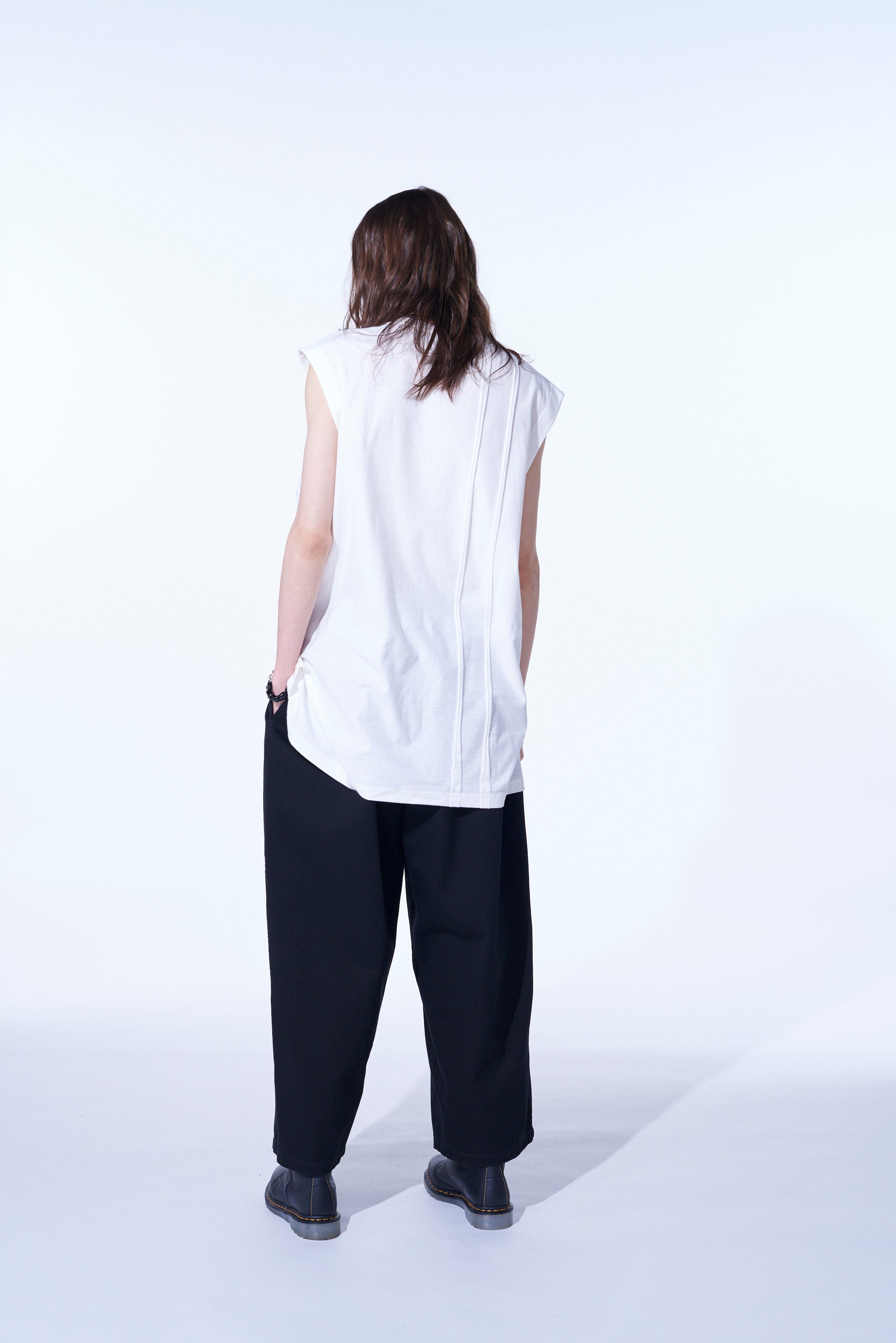 Soft Cotton Jersey Vertically Grafted Sleeveless Top with Side Slit - Breathable Summer Tank for Women | Casual Wear, Beach Outfit & Layering Staple