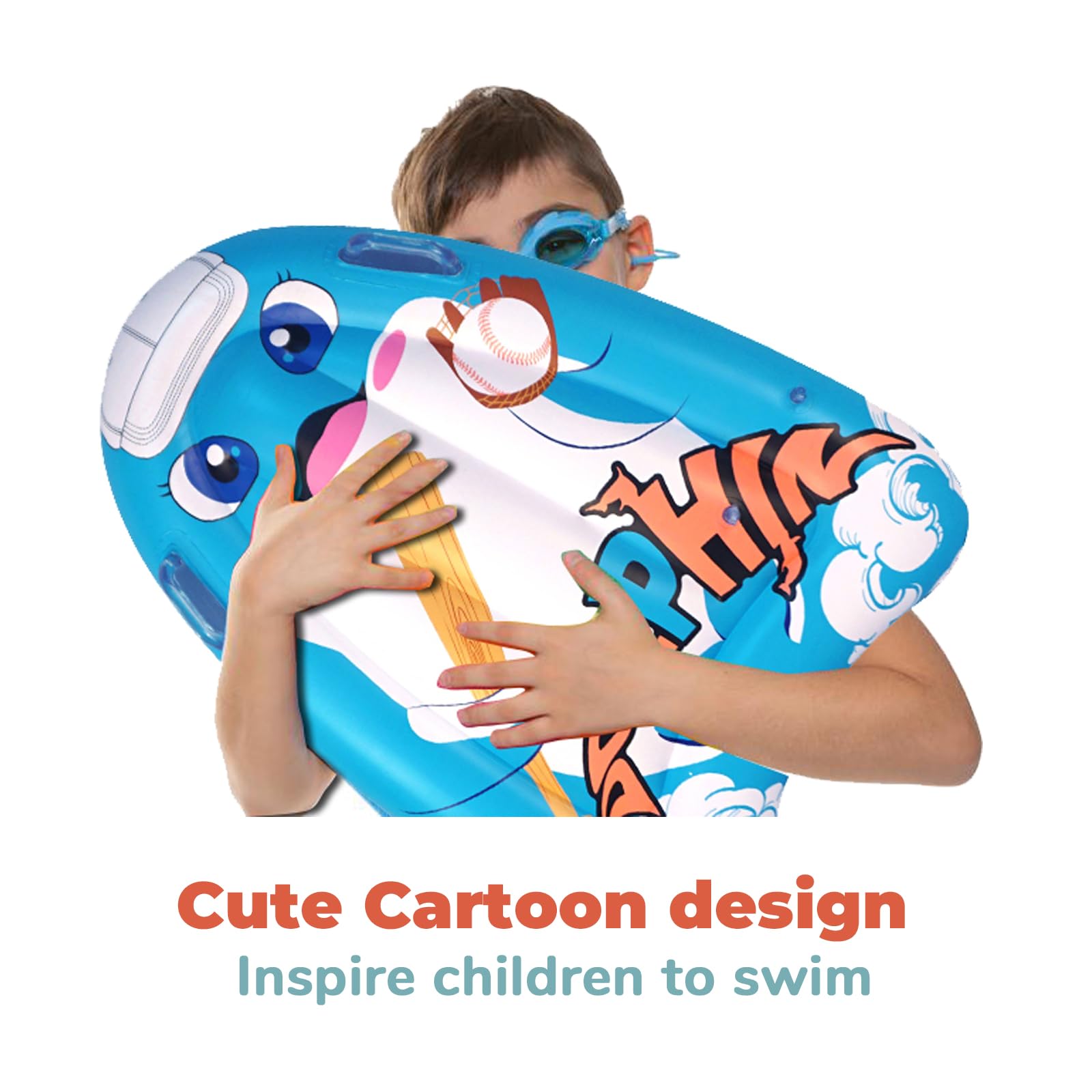 Best Inflatable Pool Float Board Kickboard for Kids Ages 3-12 - Durable Swim Training Aid & Fun Water Toy for Swimming Pools, Water Slides & Beach Vacations - Perfect Summer Outdoor Activity Gear