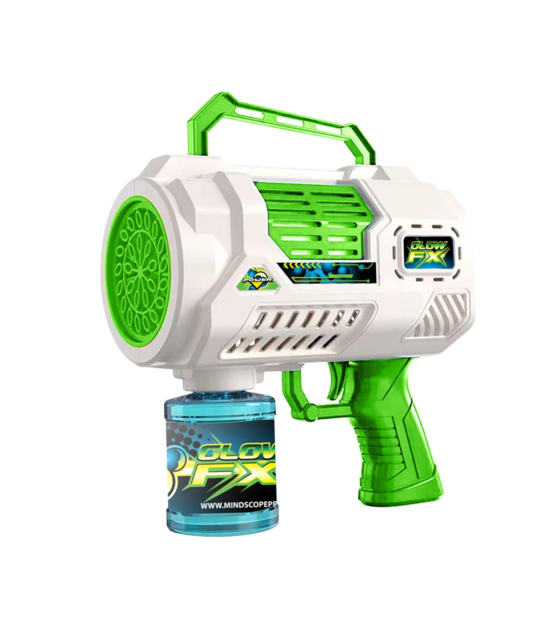 Mindscope GlowFX LED Bubble Blaster with Bubble Jets - Mess-Free Attachable Bubble Cartridge - Fun Outdoor Party Toy for Kids Birthday & Summer Backyard Play