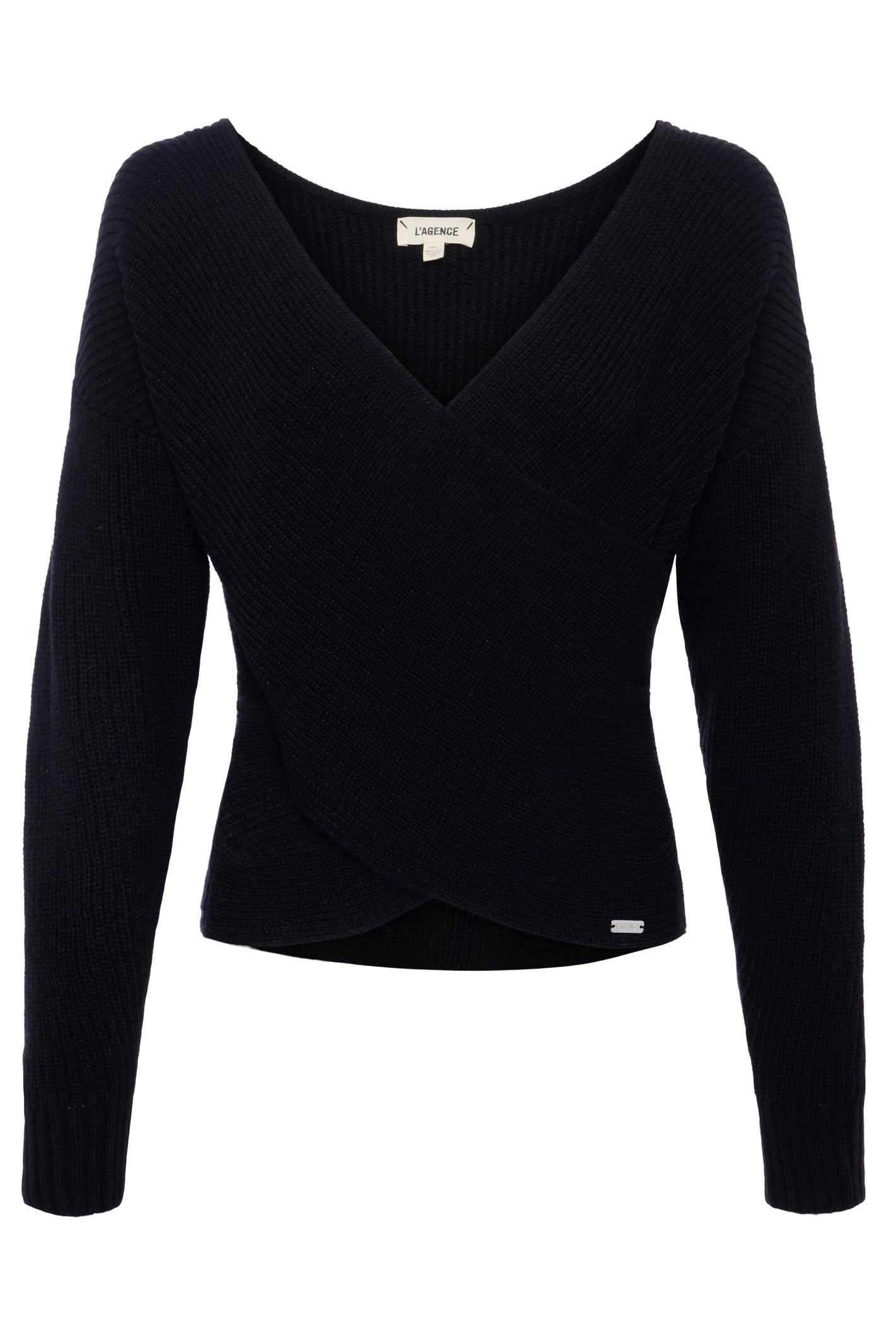 L'Agence Antonella Women's Crossover Knit Sweater - Cozy Pullover for Fall & Winter, Perfect for Office, Date Night and Casual Outfits