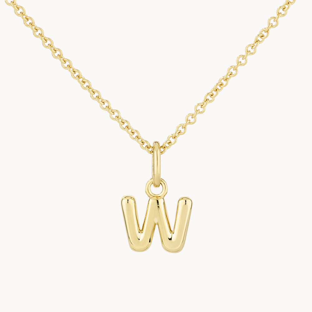 Gold Bubble Letter Necklace - Personalized Initial Pendant for Women - Perfect for Gifts, Birthdays & Everyday Wear