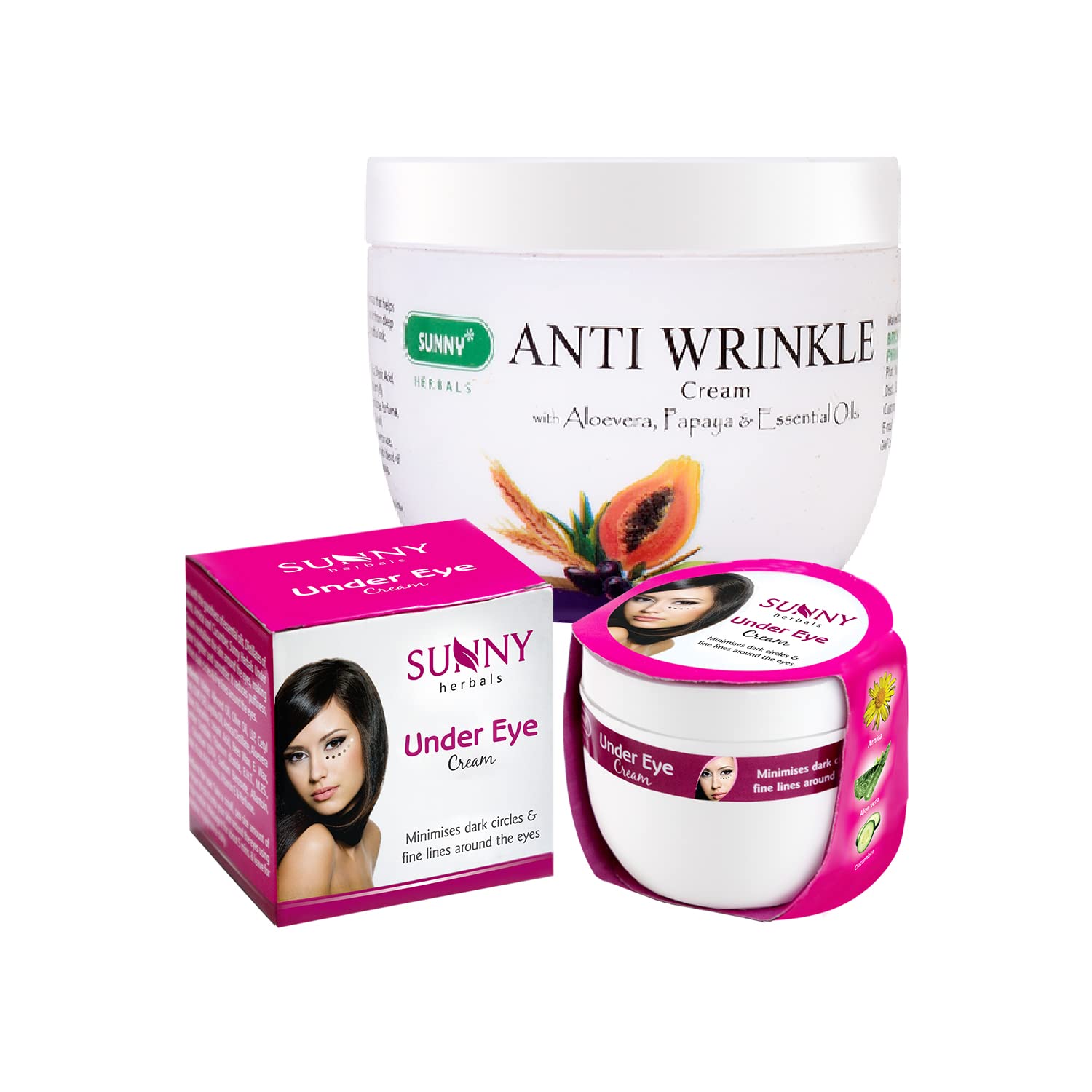 Sunny Under Eye & Anti Wrinkle Cream - 50gm | Dark Circle & Puffiness Reducer | Deep Hydration for Toned Skin | Anti-Aging & Wrinkle Prevention | Perfect for Night Routine & Travel Skincare