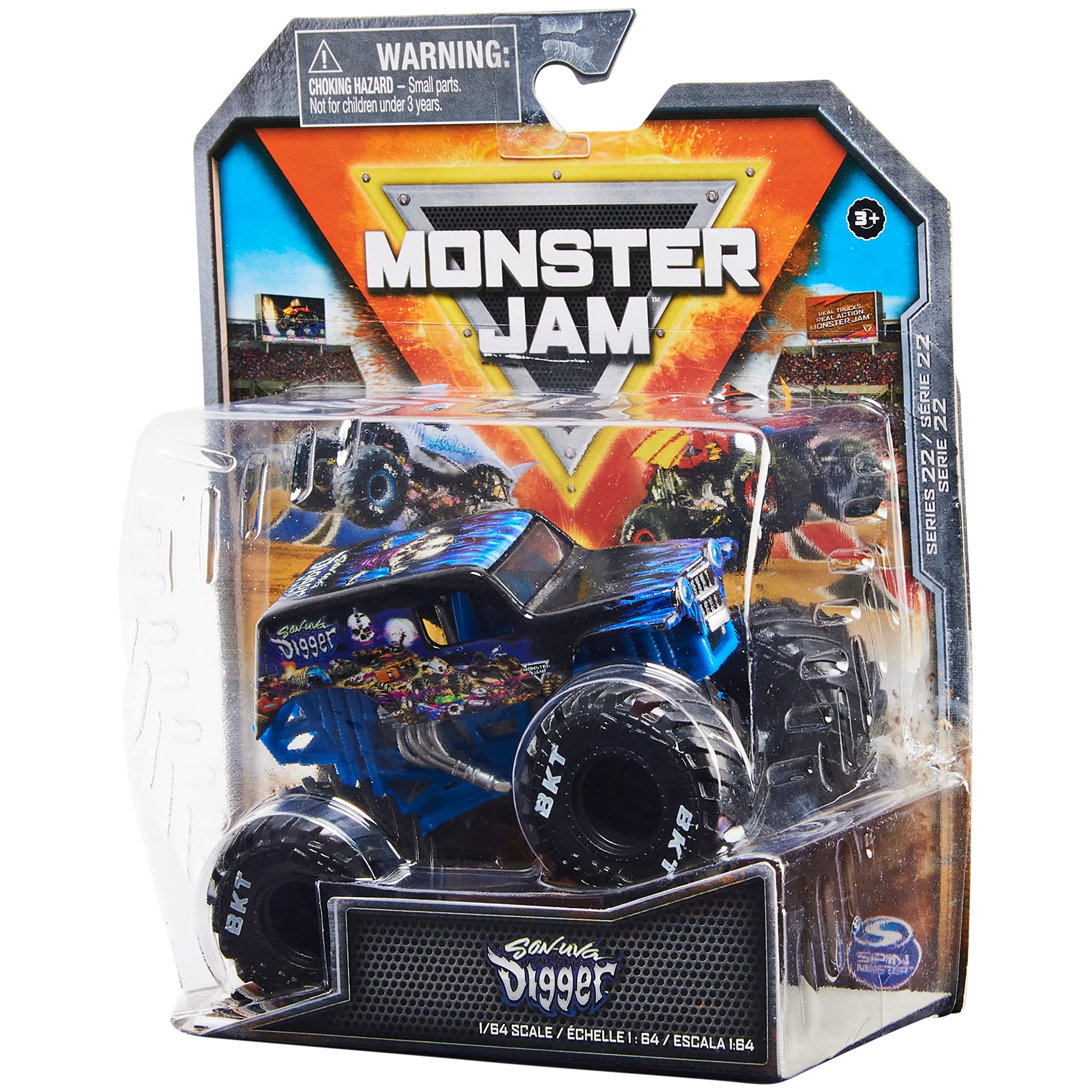 Monster Jam Son-uva Digger Die-Cast Monster Truck 1:64 Scale - Official Heavy Metal Series Toy for Boys & Girls Ages 3+ - Collectible Vehicle for Play, Display & Racing Fun
