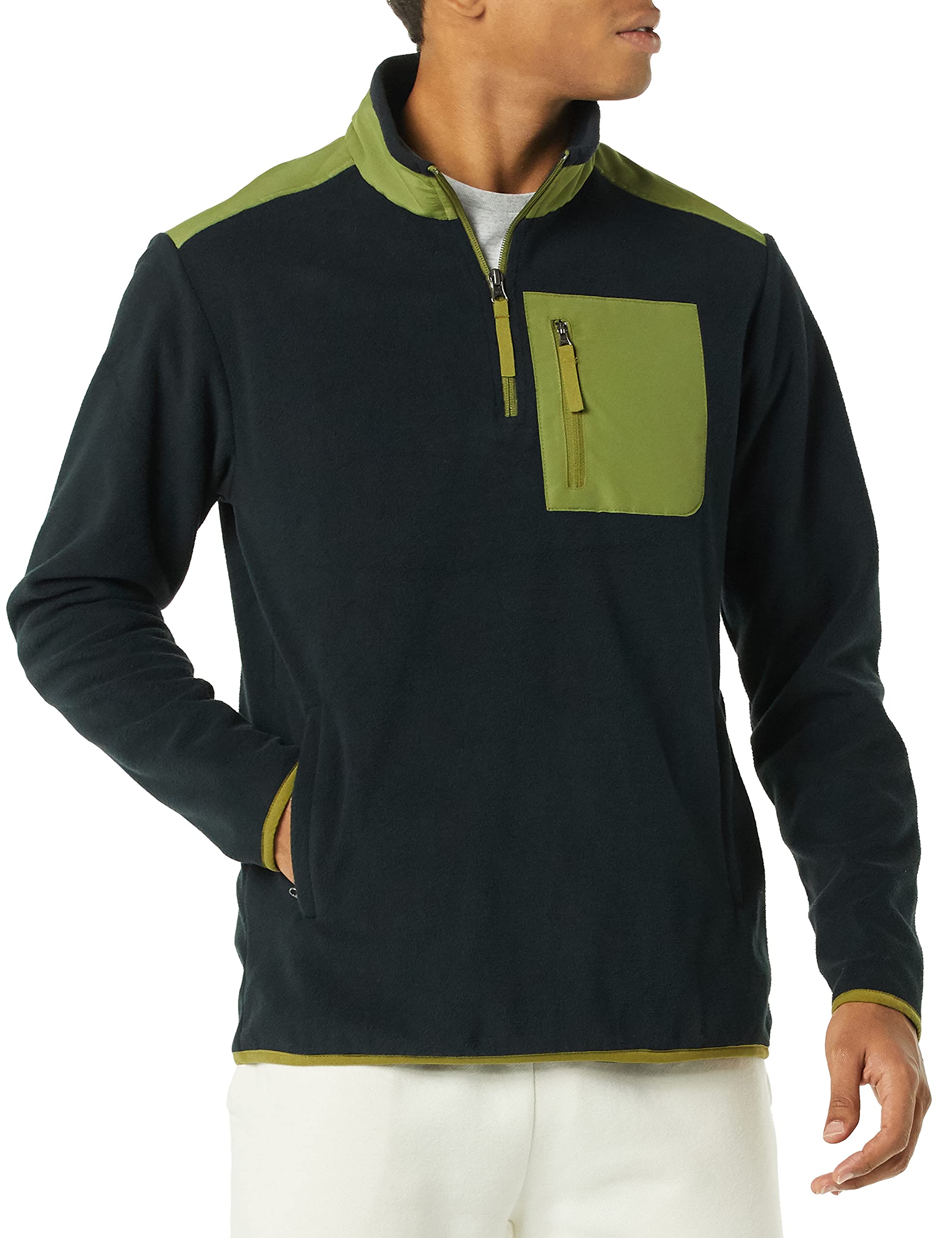 Amazon Essentials Men's Quarter-Zip Polar Fleece Jacket - Warm Winter Pullover for Outdoor Activities, Hiking & Casual Wear