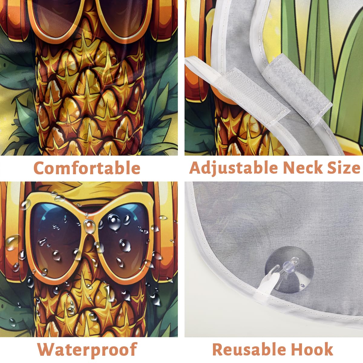 **Pineapple Sunglasses with Bluetooth Headphones - Men's Beard Shaving Bib & Hair Dye Apron for Women - Waterproof Sink Hair Catcher & Beard Trimming Tool - Perfect for Barbers, Stylists & DIY Grooming at Home**