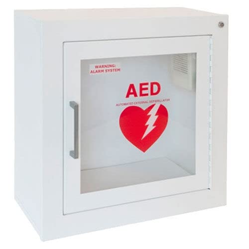 JL Industries Activar 1413F12 Steel AED Cabinet with Surface Mount & Audible Alarm - Wall-Mounted Emergency Defibrillator Storage for Offices, Schools & Public Spaces