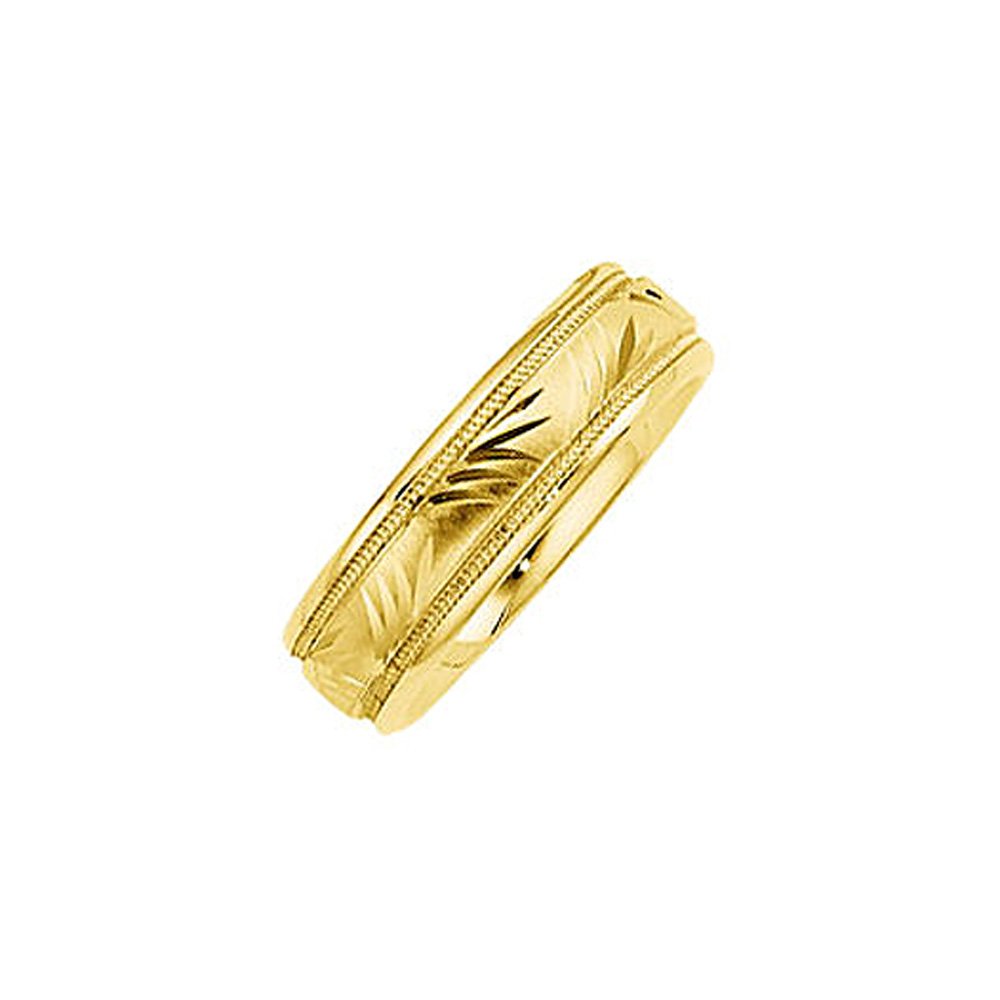 14k Yellow Gold Black Bow 6mm Comfort Fit Engraved Wedding Band for Women, Perfect for Anniversaries and Special Occasions