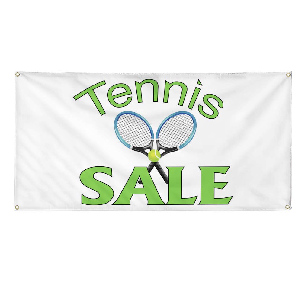 Durable Vinyl Banner 48x96 Inches - Weatherproof Outdoor Tennis Sale & Business Sign with 8 Grommets | Perfect for Yard Signs, Store Promotions & Sporting Events