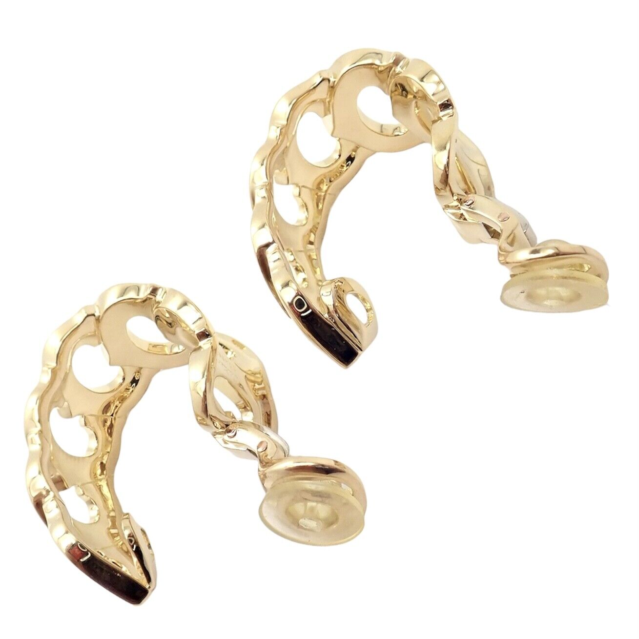 Authentic Cartier 18k Yellow Gold Signature C De Cartier Large Hoop Earrings - Luxury Jewelry for Women, Perfect for Weddings, Parties & Special Occasions