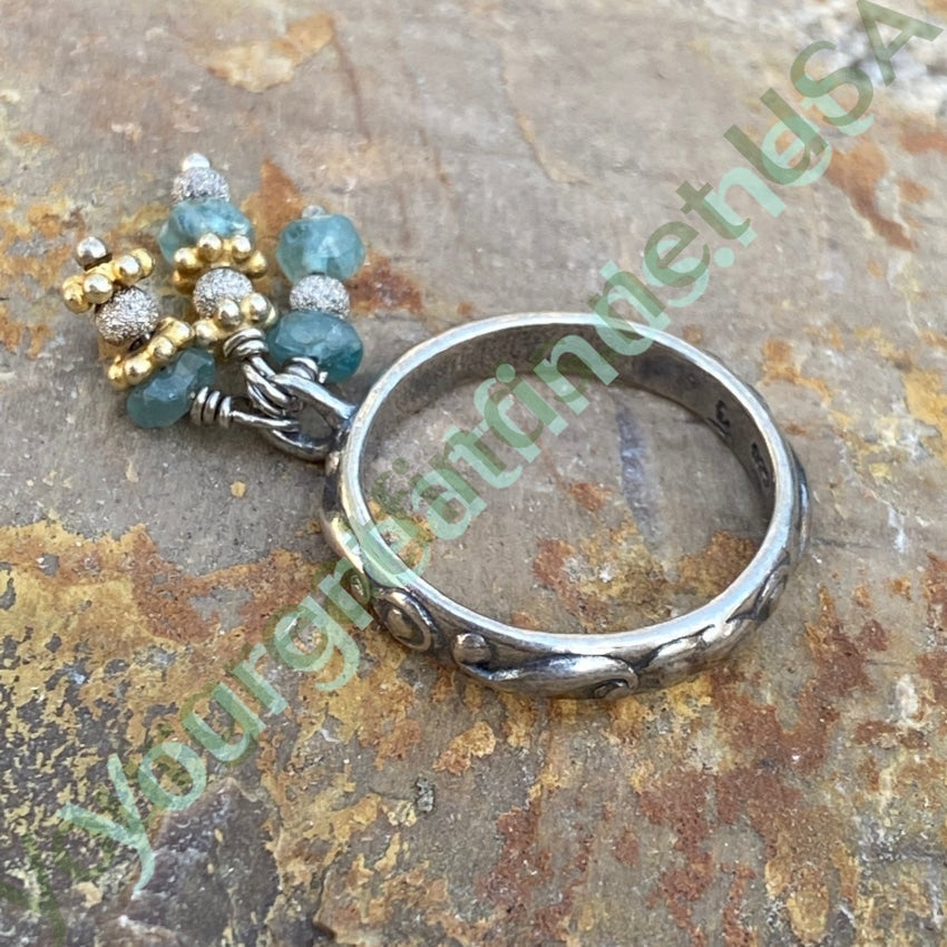 Sterling Silver Apatite Charm Ring - Size 6 for Women | Elegant Stackable Jewelry for Everyday Wear & Special Occasions