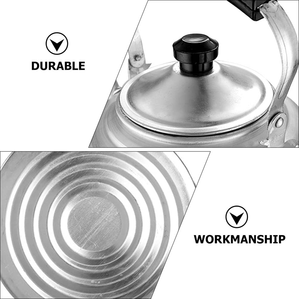 **Hemoton Aluminum Whistling Tea Kettle - Stovetop Whistling Teapot for Home, Kitchen, Camping & BBQ Parties - Durable Metal Tea Kettle with Classic Design**