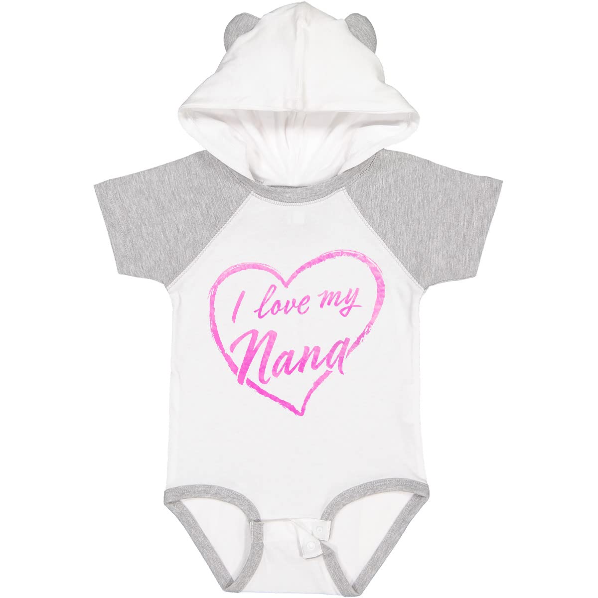 Inktastic I Love My Nana Pink Chalk Heart Baby Bodysuit - Cute Infant Outfit for Grandparents Day, Family Photos & Special Occasions