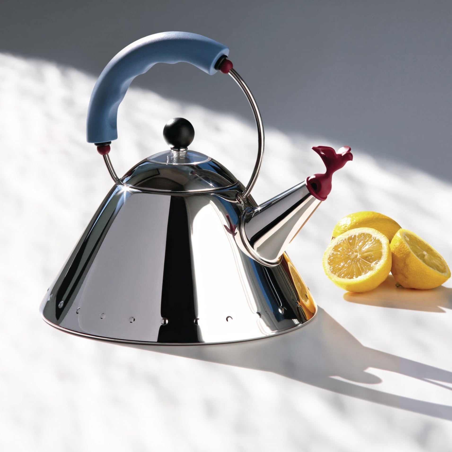 Alessi 9093 Induction Kettle - Light Blue Stainless Steel Electric Tea Kettle for Home & Office | Fast Boiling, Energy Efficient, Safe for Induction Cooktops | Perfect for Tea, Coffee & Hot Water