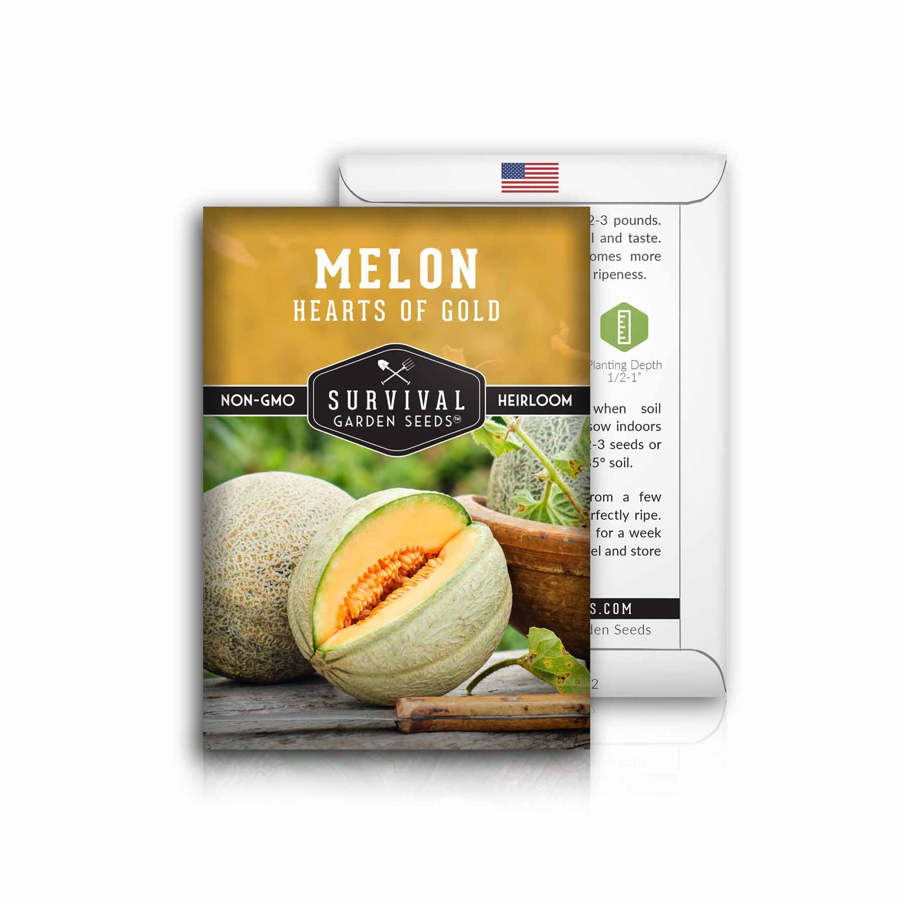 Premium Hearts of Gold Melon Seeds for Planting - Sweet & Juicy Cantaloupe Seeds for Home Garden, DIY Farming, and Healthy Snacks | Perfect for Fresh Salads, Smoothies, and Summer Fruit Platters