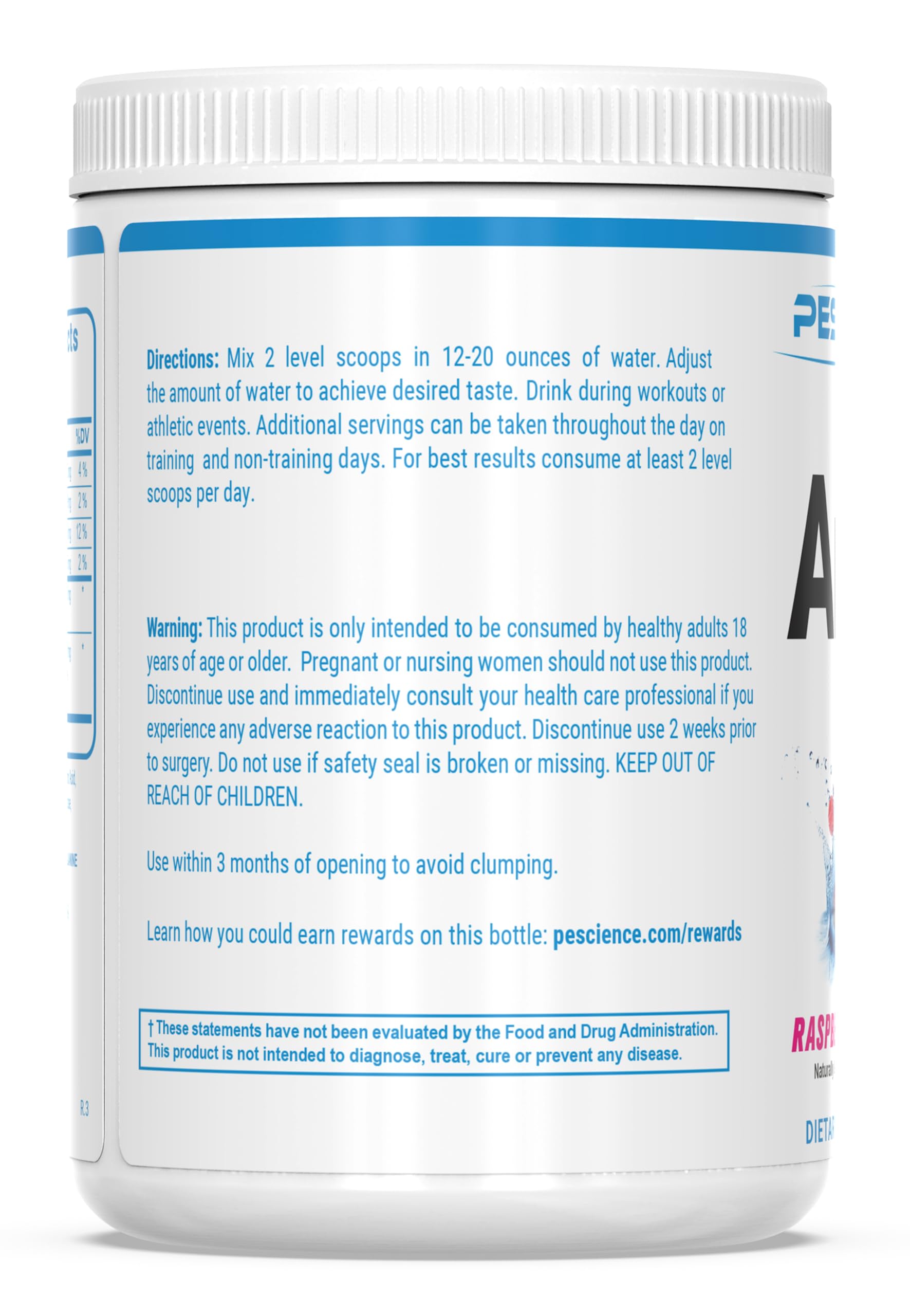 PEScience Amino IV BCAA & EAA Powder - Raspberry Grape Flavor, 60 Servings | Essential Amino Acids, Taurine & Electrolytes for Hydration | Sugar Free Muscle Recovery Supplement for Men & Women | Post Workout & Fitness Nutrition | Ideal for Gym, Running & Athletic Performance