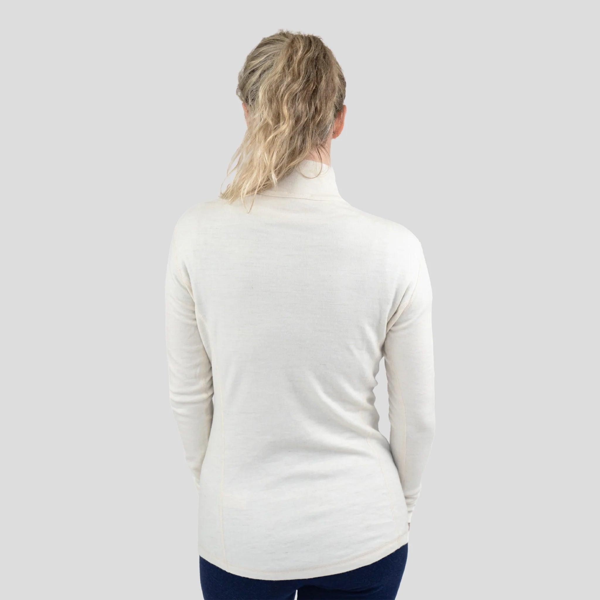 Women's 300 Lightweight Alpaca Wool Base Layer - Half Zip Thermal Top for Hiking, Skiing & Winter Outdoor Activities