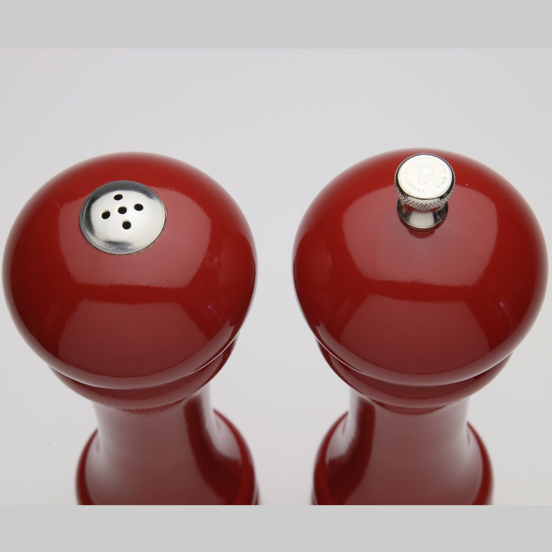 Premium 10 Inch Imperial Pepper Mill and Salt Shaker Set - Chef Specialties Candy Apple Red - Perfect for Kitchen, Dining Table & Gourmet Cooking Gifts
