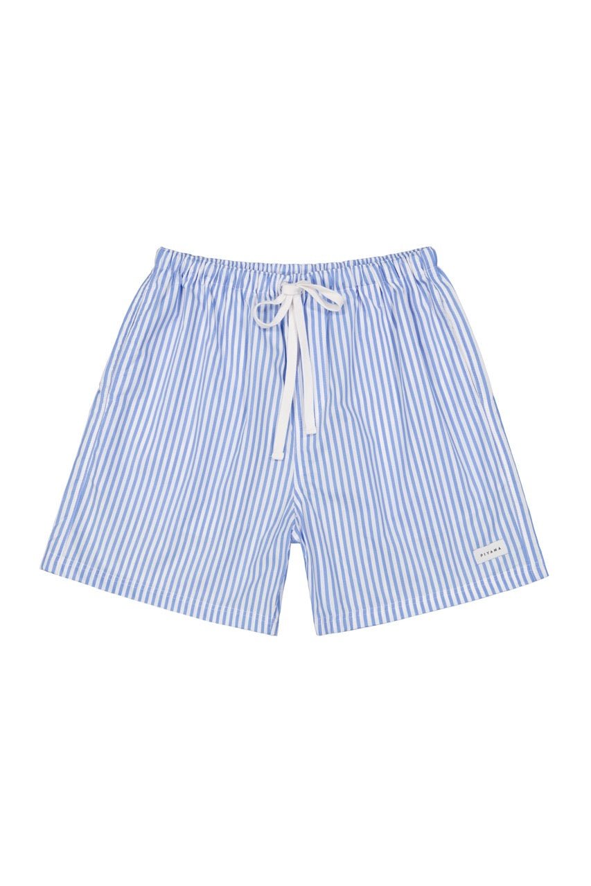 Men's Cotton Pinstripe Blue Boxer Shorts - Soft Breathable Underwear for Comfort & Style - Perfect for Sleep, Lounge & Everyday Wear