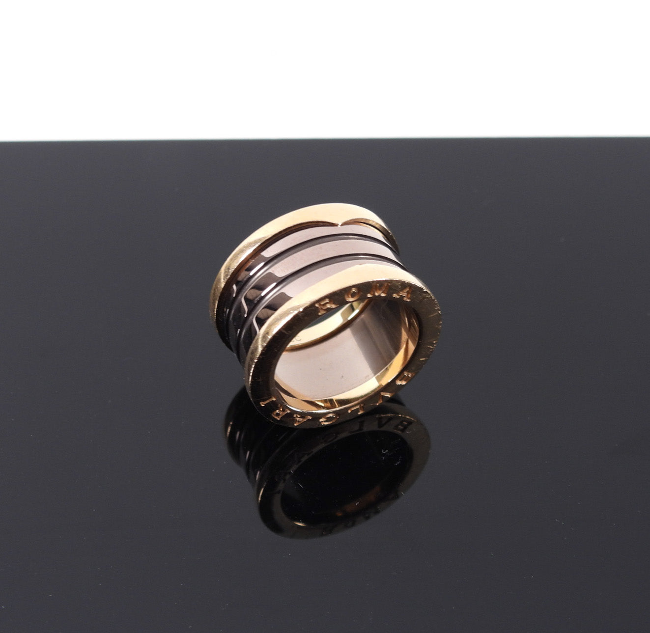 Bulgari B Zero 1 Rose Gold and Bronze Ring - Size 5.75 (US) - Luxury Italian Jewelry for Women, Perfect for Weddings, Anniversaries & Special Occasions