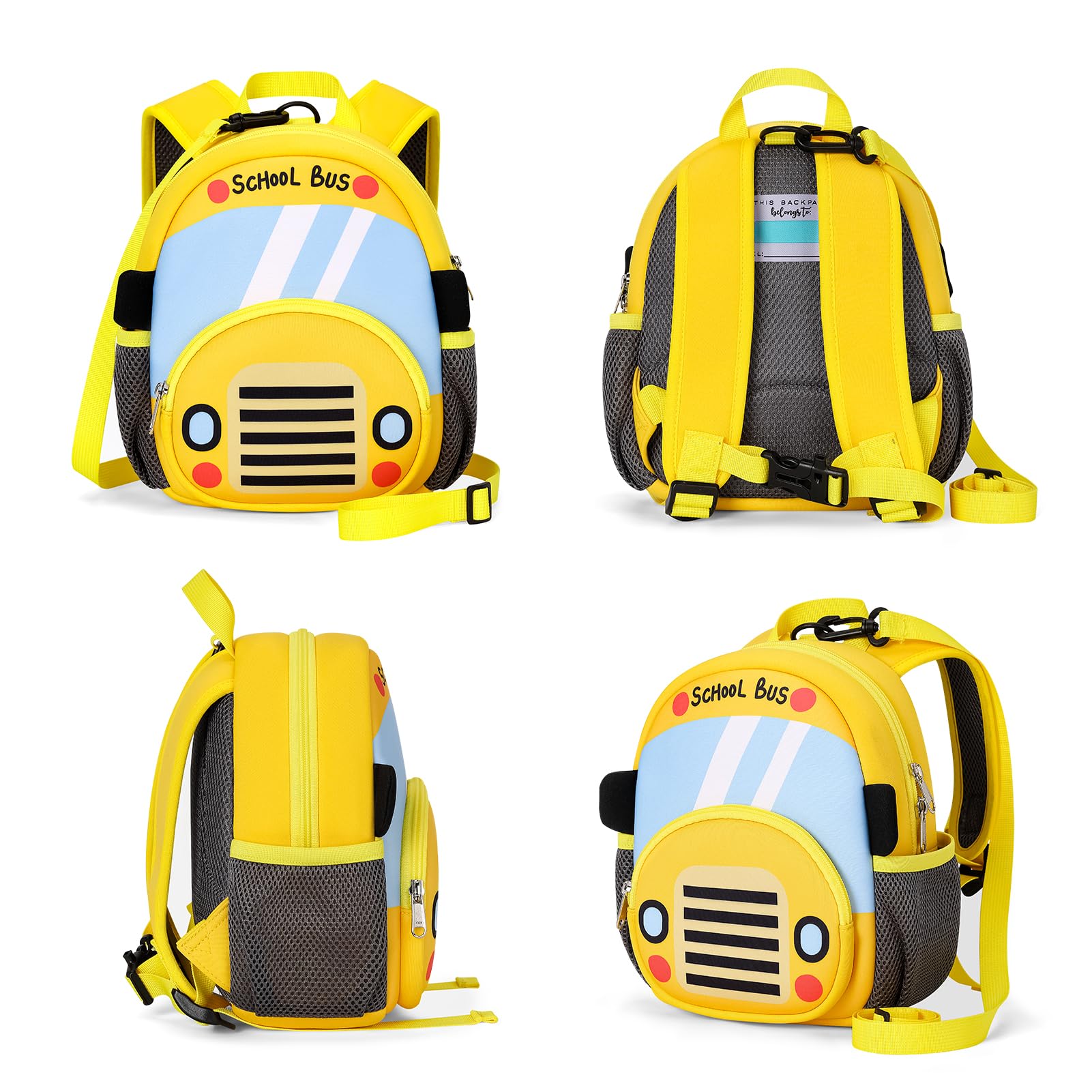 Mibasies Toddler Backpack with Leash for Boys & Girls Ages 1-3 - 9 Inch Mini Kids Travel Backpack for Car Rides, Airplane Trips & Outdoor Adventures