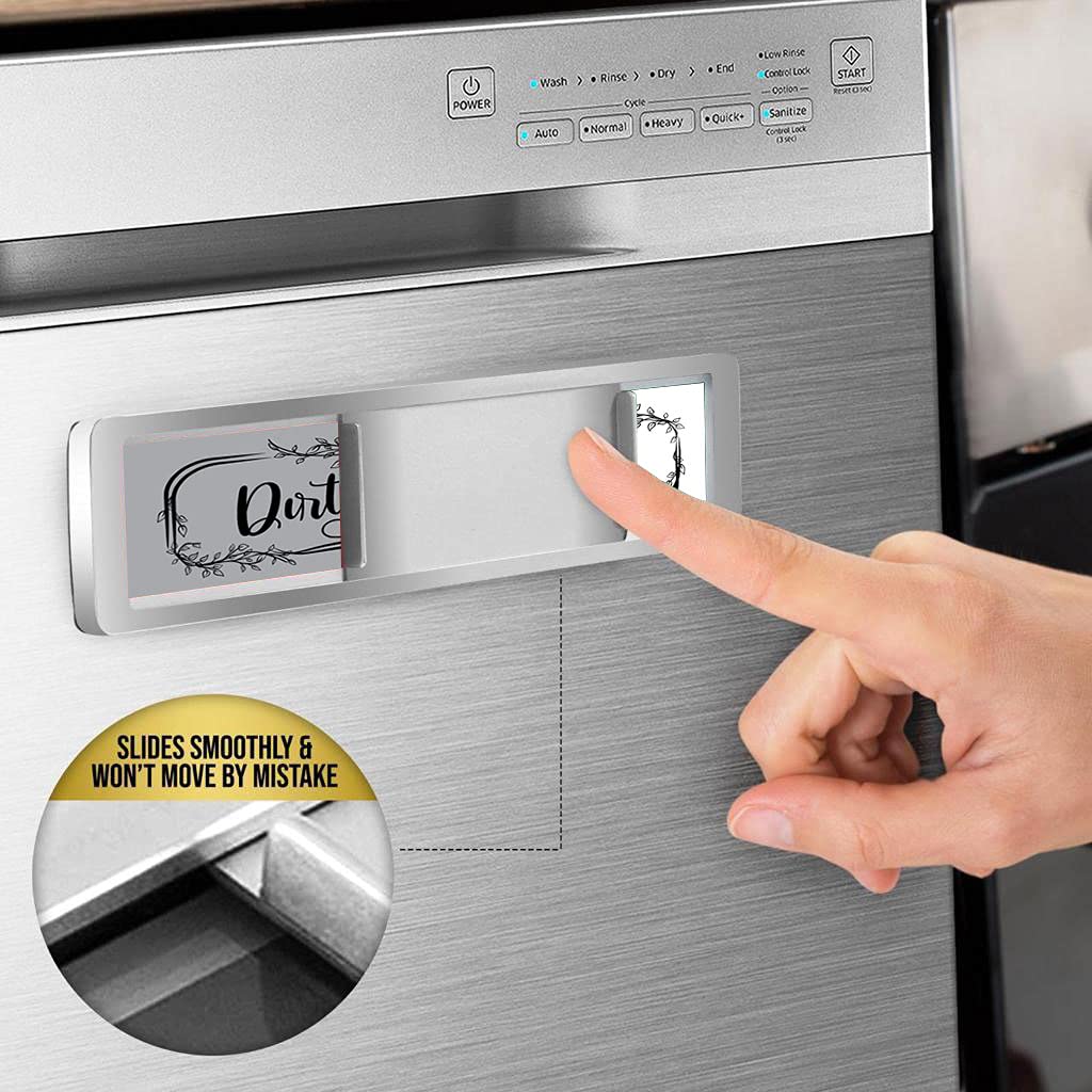 Stylish Dishwasher Clean Dirty Sign Magnet - Easy to Read Strong Magnetic Indicator for Kitchen Appliances | Perfect for Home, Office & RV Use