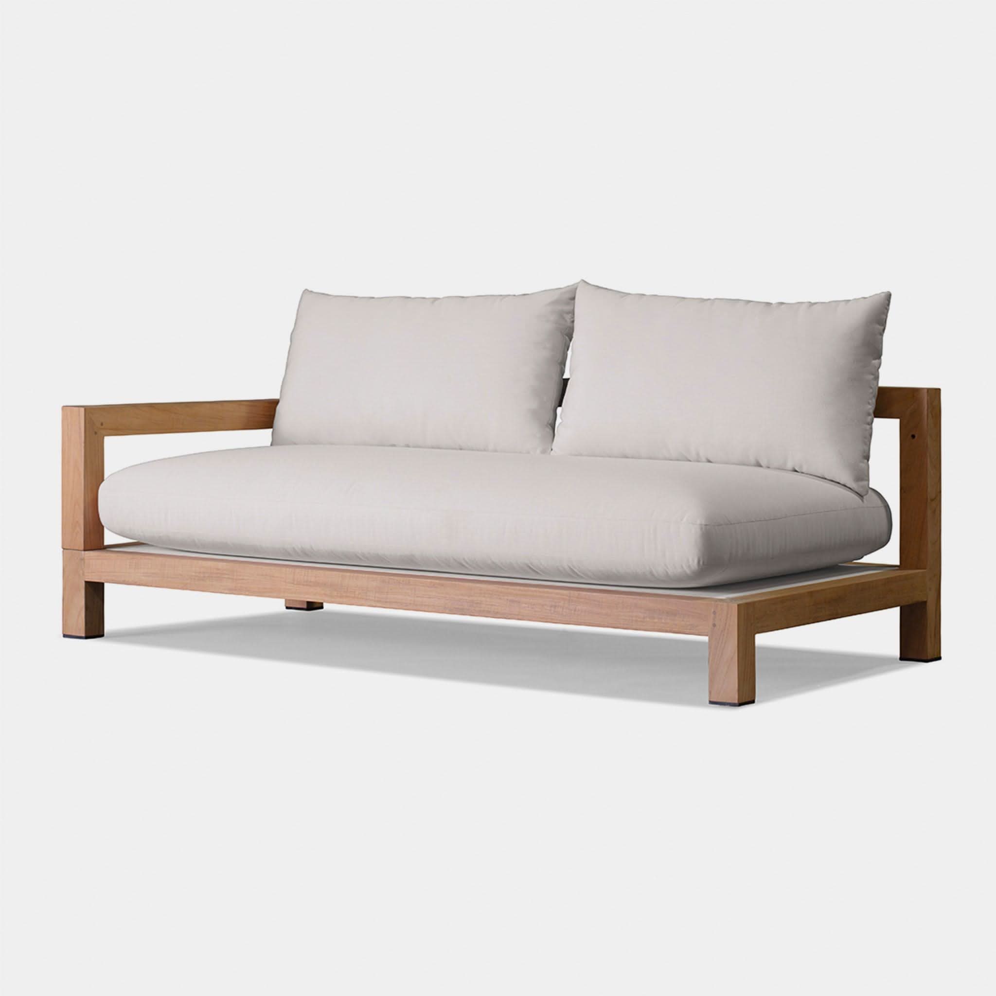Pacific Teak 2-Seater Outdoor Patio Chair with Single Armrest - Perfect for Poolside, Garden, and Backyard Relaxation