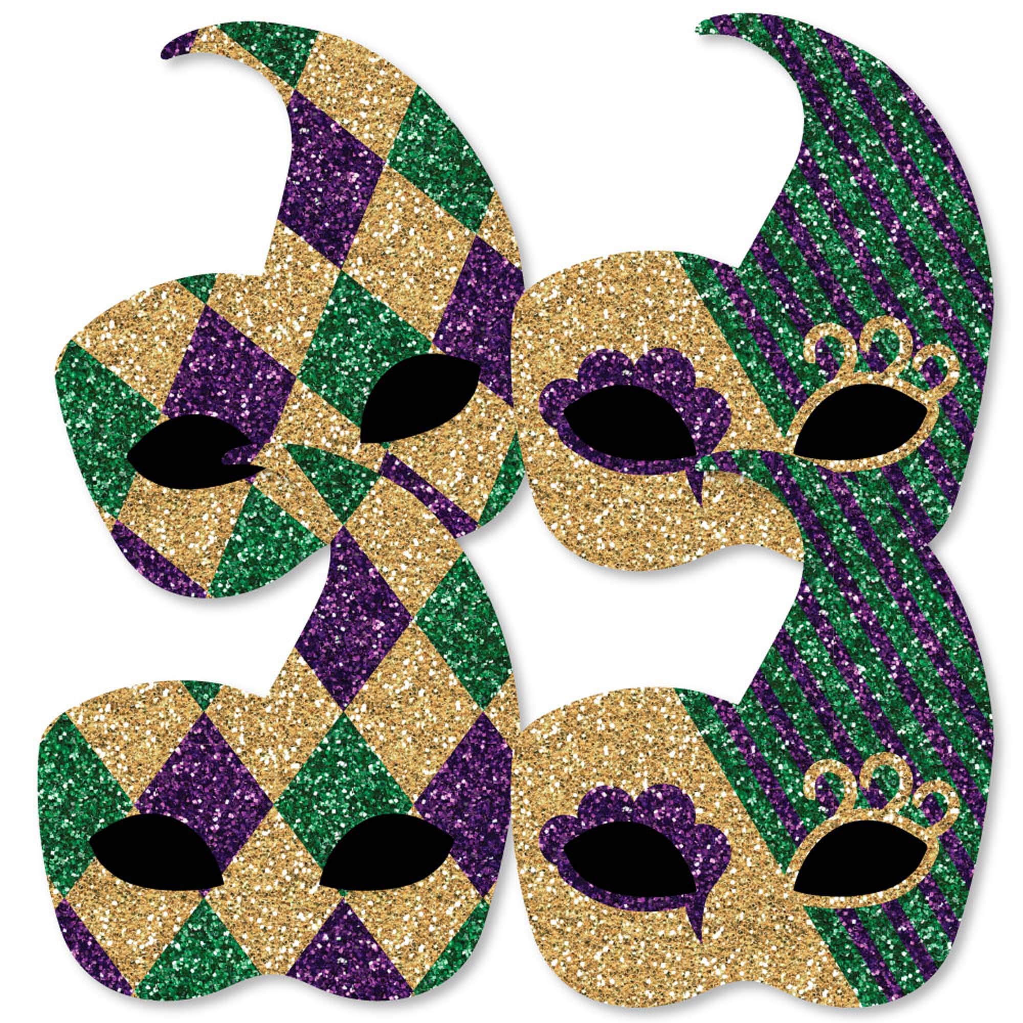 Big Dot of Happiness Mardi Gras Masks - 20-Pack DIY Masquerade Party Decorations for Carnival, Halloween & Costume Parties - Perfect for Home, School & Office Celebrations