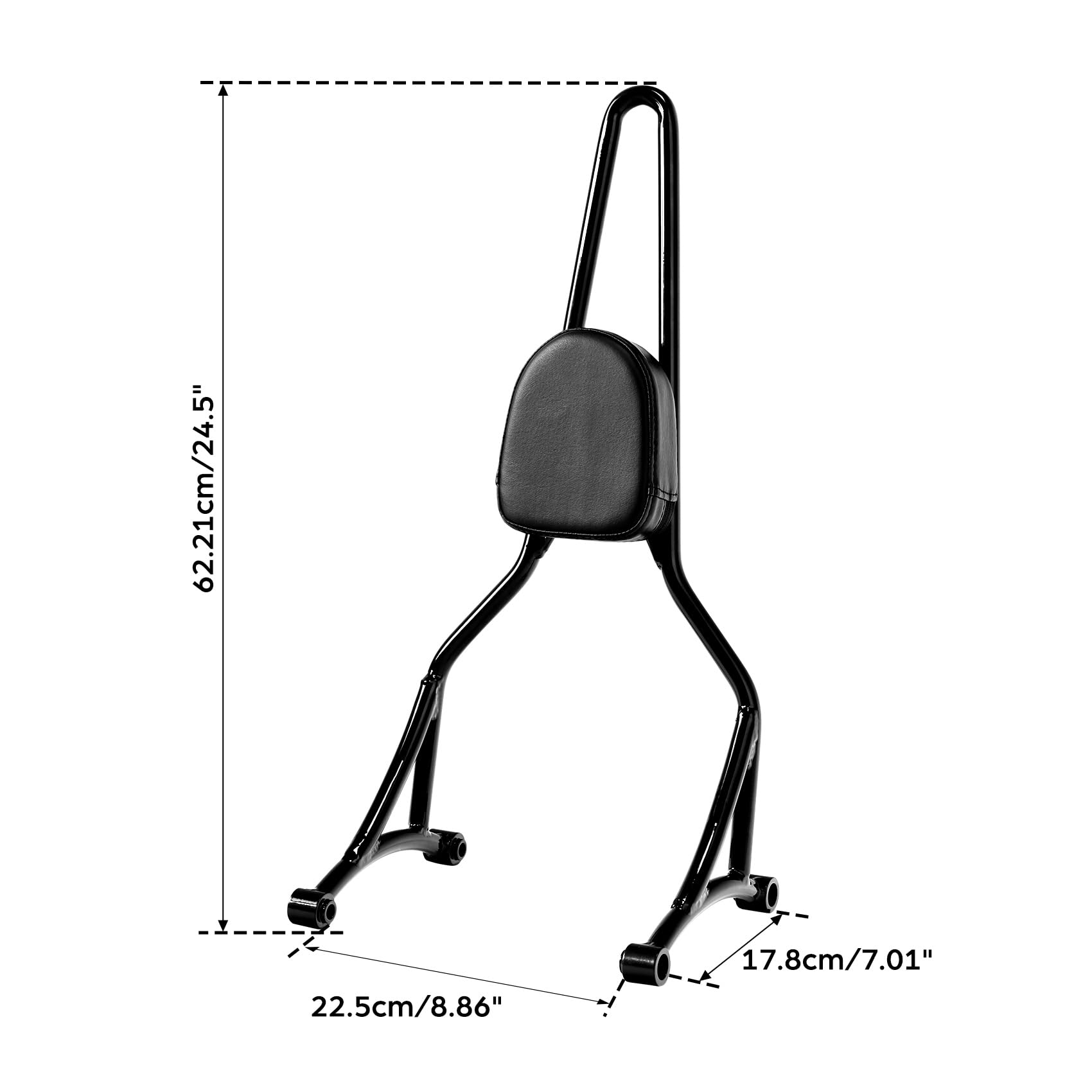 TCMT Tall Sissy Bar Passenger Backrest for Harley Softail Street Bob 2018-2025 | Universal Fit | Comfortable Motorcycle Back Support | Perfect for Long Rides & Road Trips