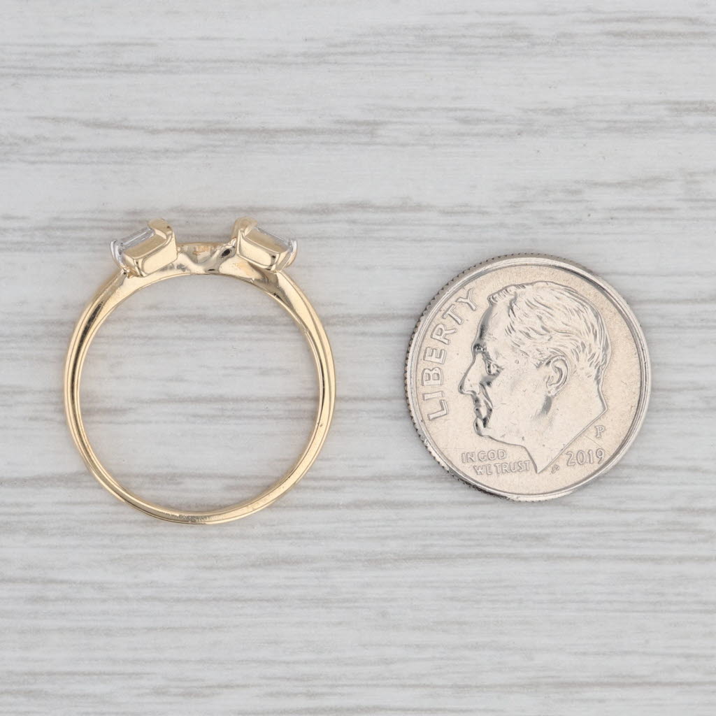 0.25ctw Diamond Ring Enhancer Guard Jacket - 14k Yellow Gold Wedding Band Size 6.5 - Perfect for Bridal Stacking, Anniversary Gifts & Everyday Elegance
