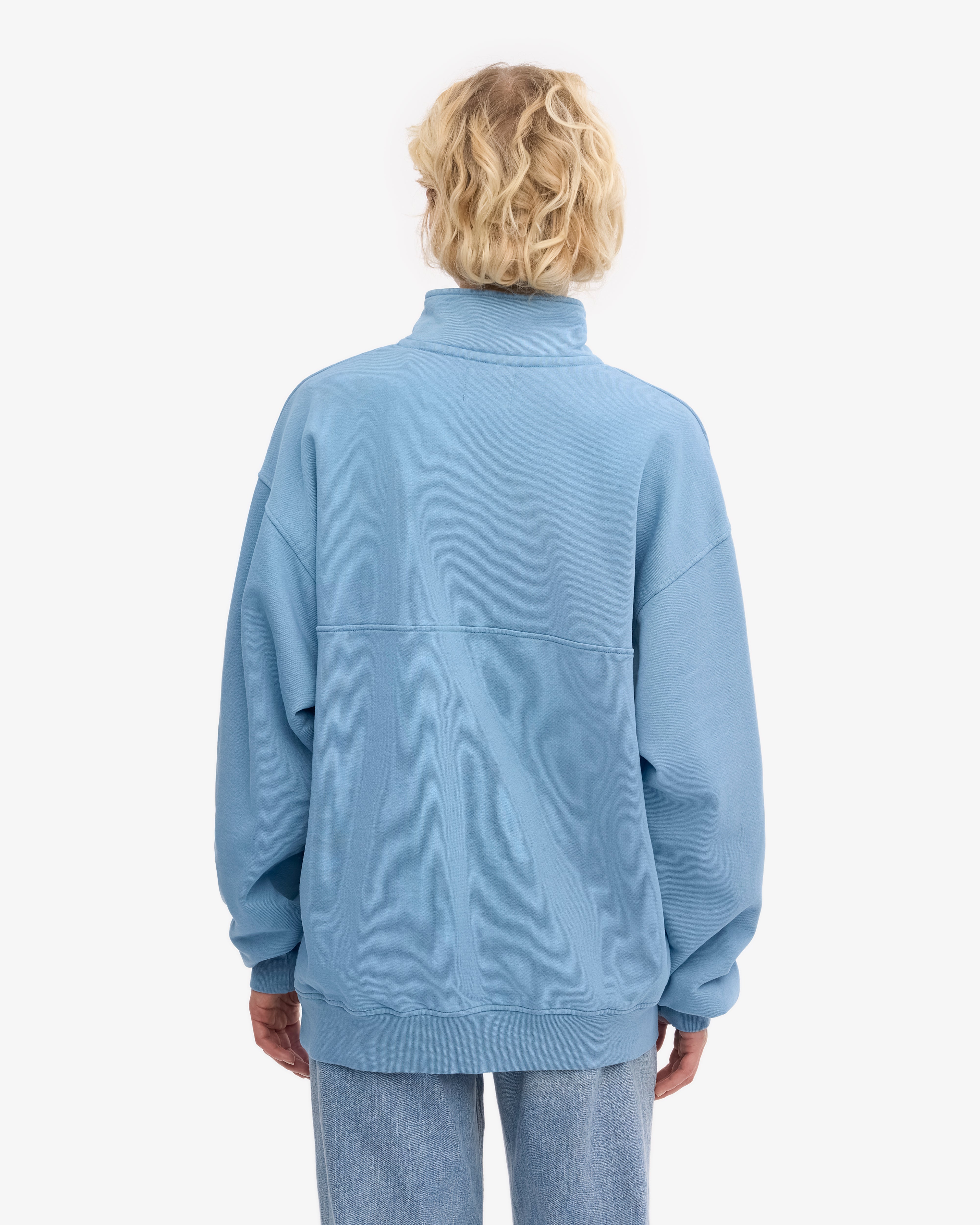 Organic Quarter Zip Sweatshirt for Men & Women | Soft & Comfortable Pullover in Seaside Blue | Perfect for Casual Wear, Outdoor Activities & Layering