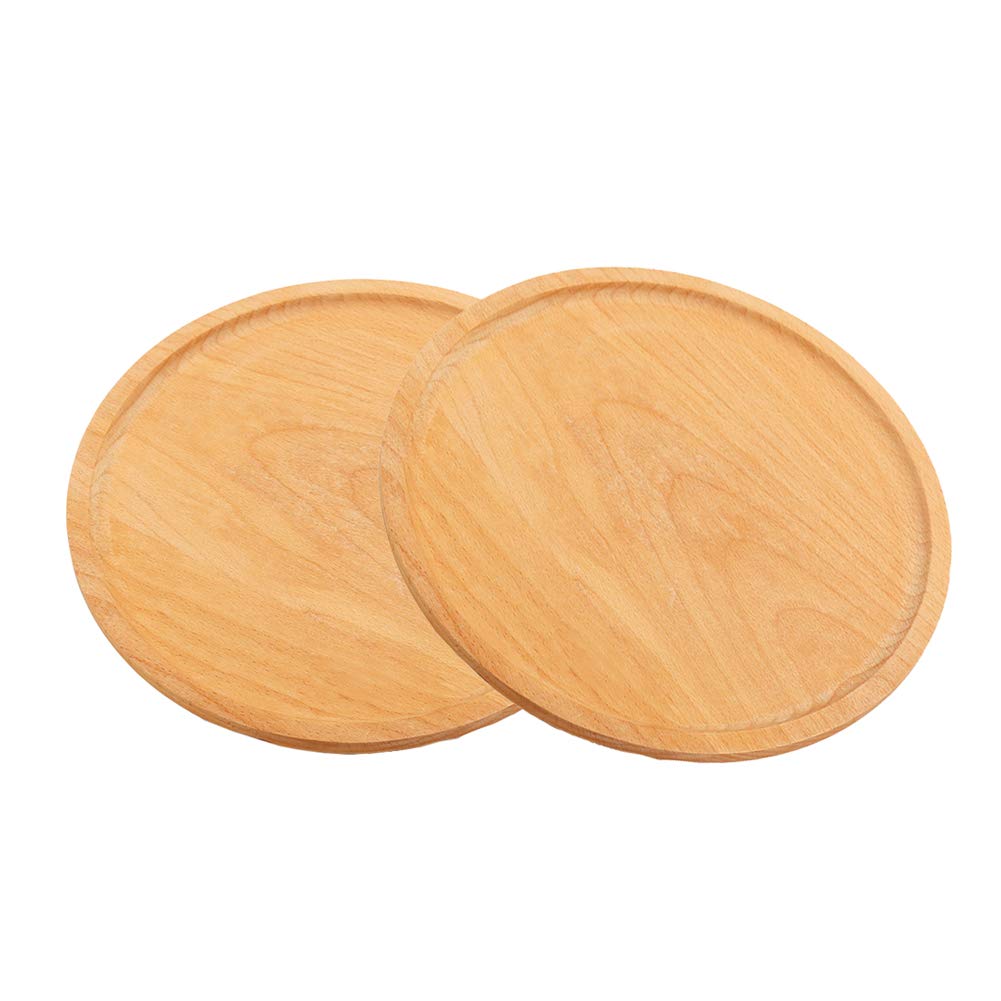 4 Pack 4.4 Inch Round Bamboo Plant Saucers - Natural Wood Pot Trays for Indoor Plants, Flower Pots, Succulents - Perfect Drainage Base for Home Decor, Kitchen, Balcony & Garden Use