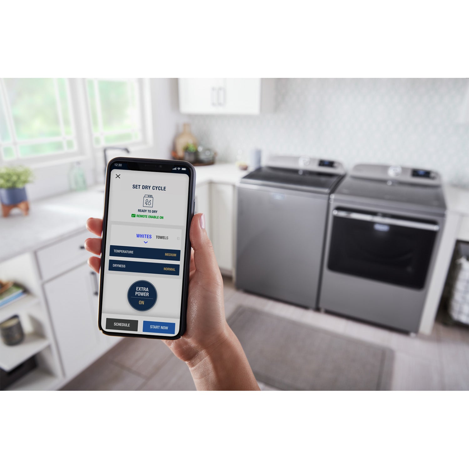 Maytag Metallic Slate Smart Top Load Washer 6.0 cu. ft. & Smart Gas Dryer 7.4 cu. ft. Set (MVW7230HC/MGD6230HC) - Large Capacity Laundry Appliances for Family Homes