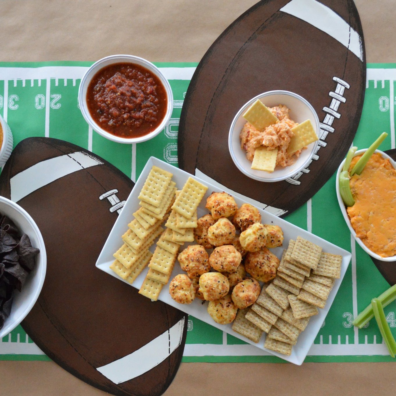 Custom Die-Cut Football Placemats for Game Day - Non-Slip Table Protectors for Sports Parties & Home Decor