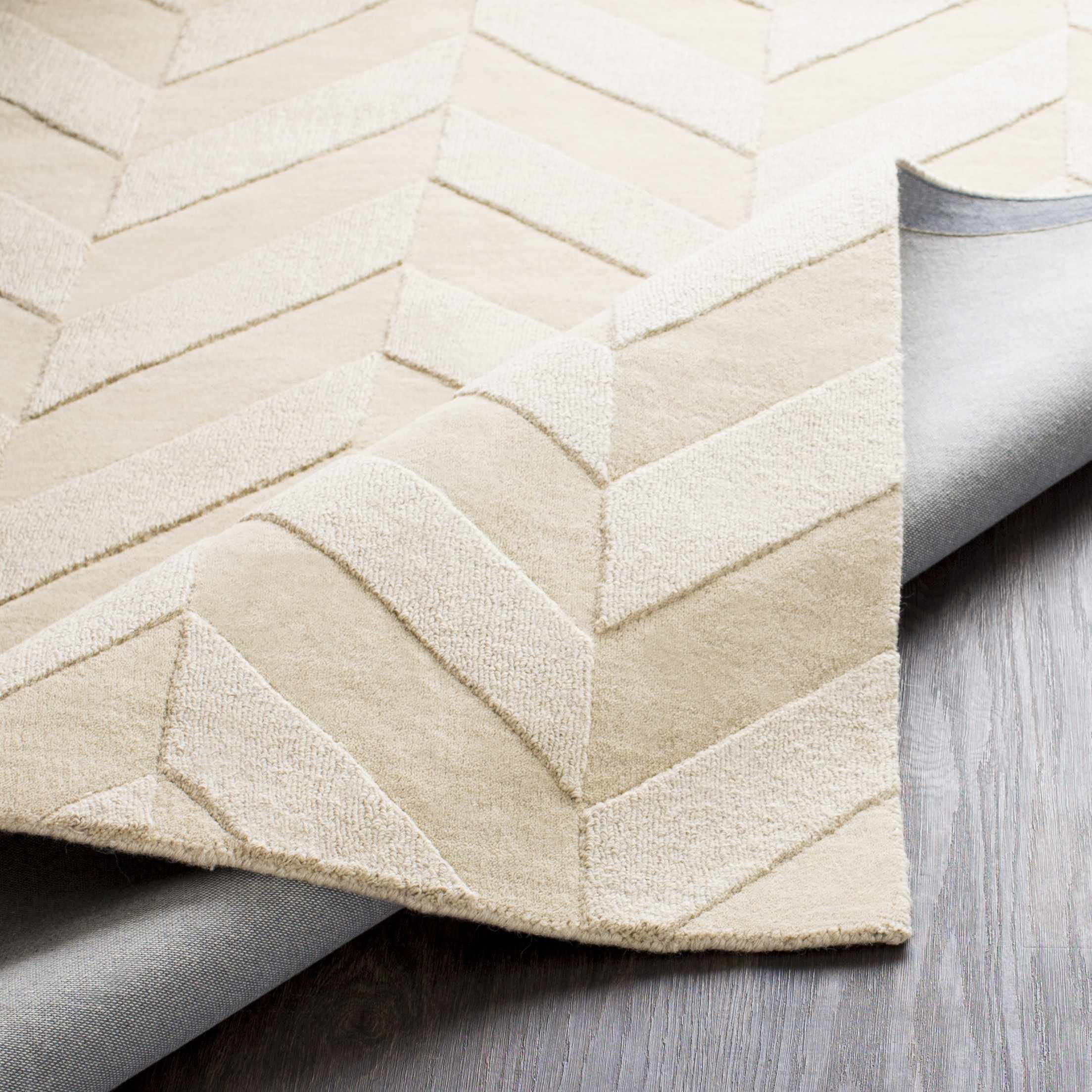 Hauteloom Normalville Wool Area Rug 6' x 9' - Soft Contemporary Beige Rug for Living Room, Bedroom & Office - Perfect for Home Decor, Cozy Floor Covering & Noise Reduction