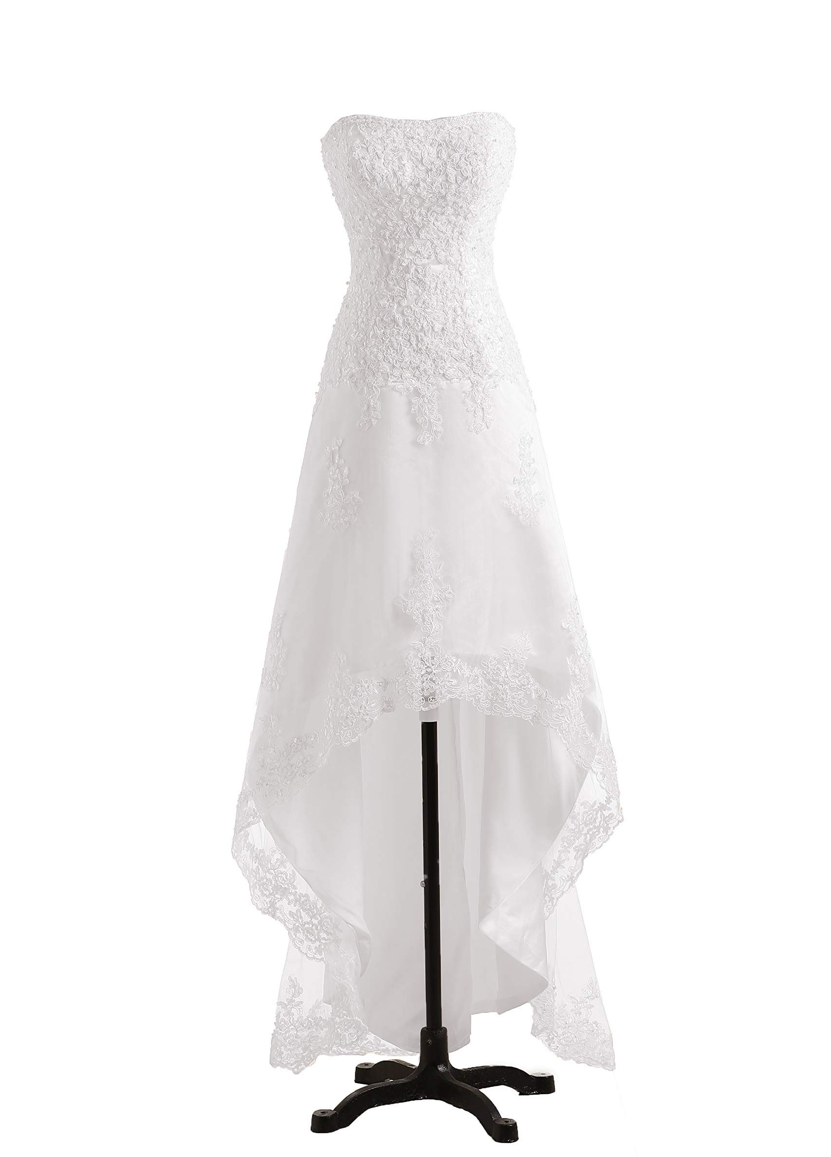Elegant Hi-Lo Lace Bridesmaid Dresses for Beach Weddings - Flowy Beach Bridal Gowns & Formal Wedding Party Dresses - Perfect for Outdoor Ceremonies, Garden Receptions & Destination Weddings
