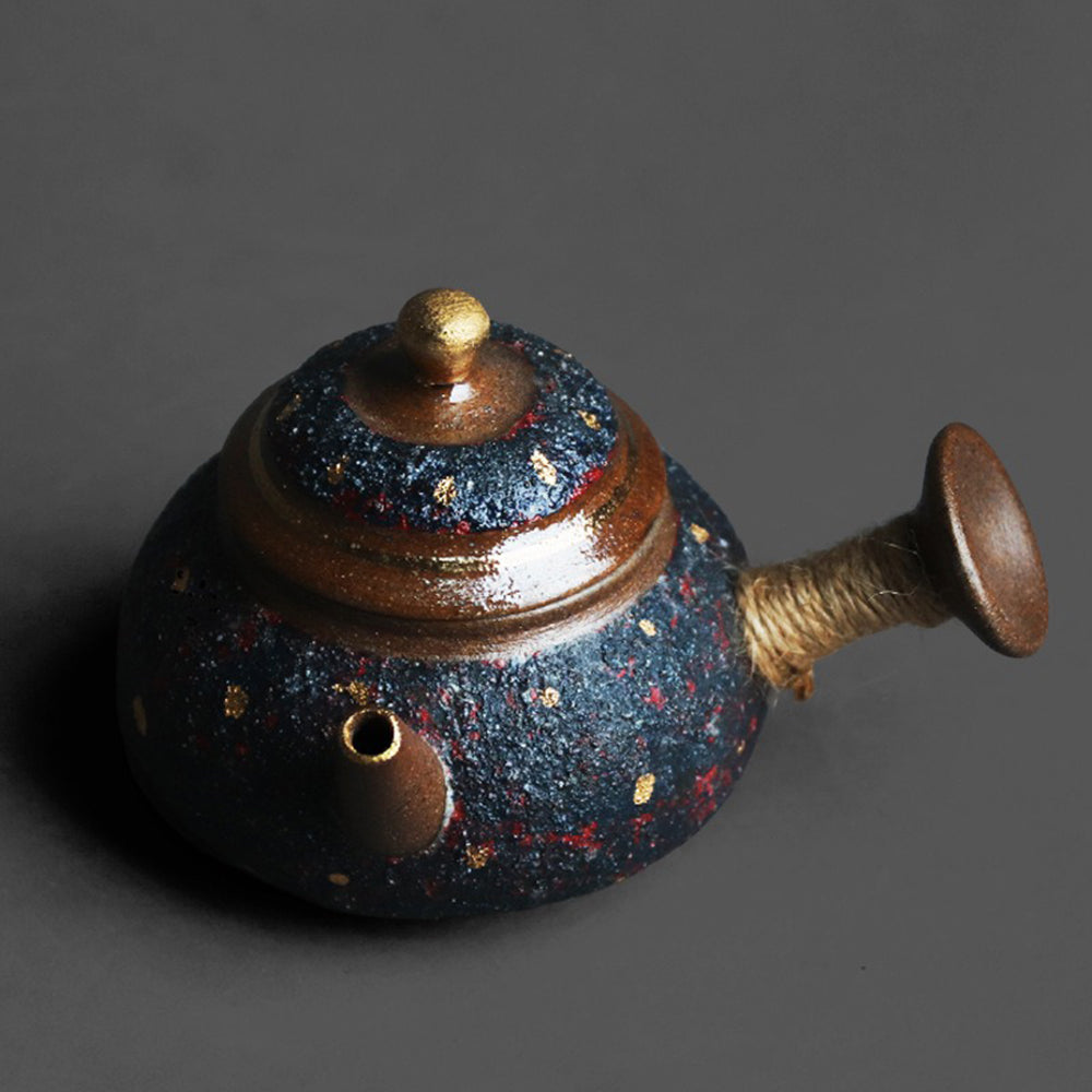 Authentic Japanese Kyusu Teapot - Handmade Sand Clay Pottery for Green Tea & Sencha - Perfect for Tea Ceremonies & Home Brewing