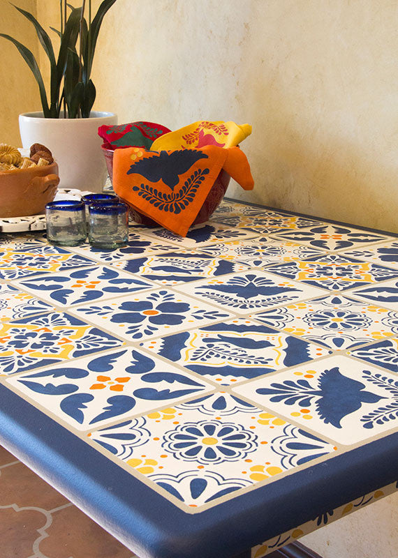 Authentic Talavera Tiles - Hand-Painted Mexican Wall & Furniture Stencils for Home Decor, Kitchen Backsplash, and Bathroom Renovation