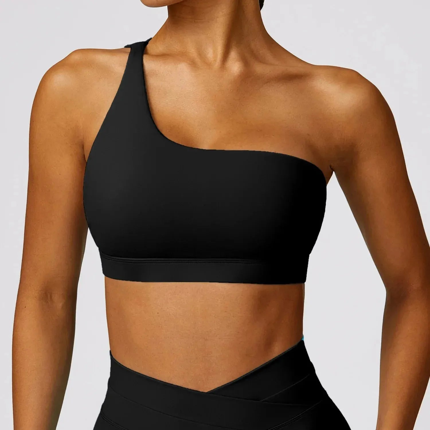 High Support One Shoulder Sports Bra for Women - Breathable Gym Bra with Shockproof Design, Backless Yoga Top for Fitness, Running & Workout - Perfect for Yoga, Pilates & High-Intensity Training