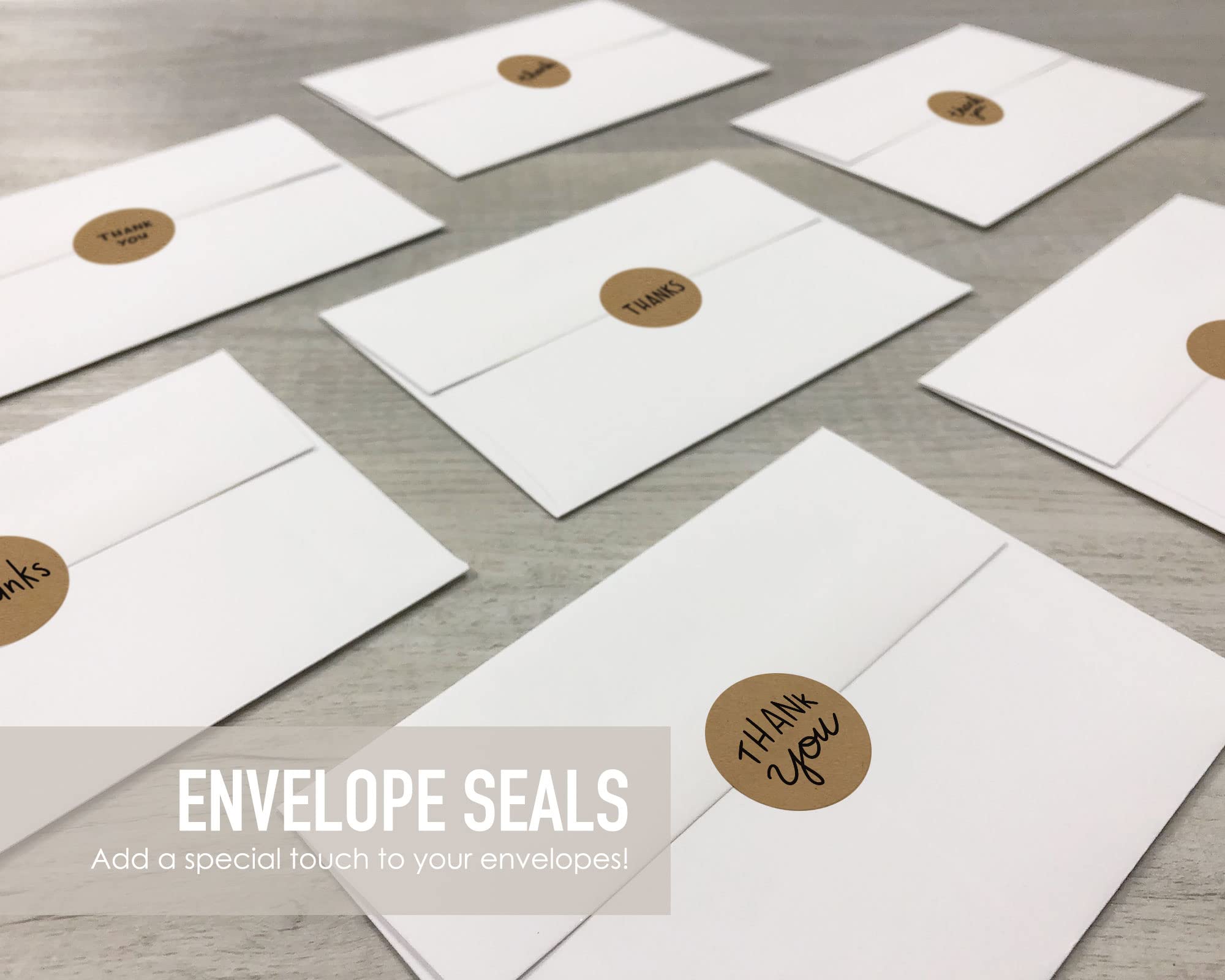 Eco-Friendly Winter Thank You Note Cards - 24 Pack with Envelopes & Kraft Sticker Seals | 100% Recycled Textured Greeting Cards | Perfect for Holiday Gifts, Christmas Appreciation & Winter Season Correspondence
