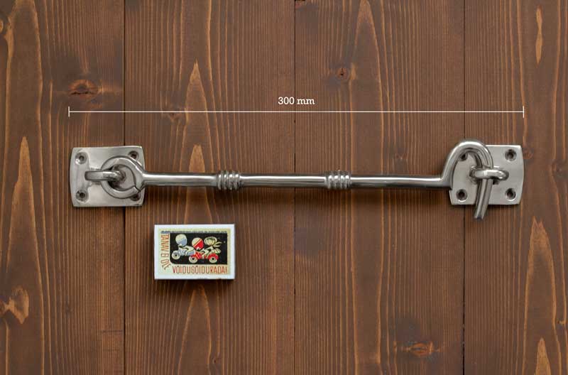 Nickel-Plated Lång Hasp Hinged Hook 250mm - Heavy Duty Gate & Fence Latch for Outdoor Security