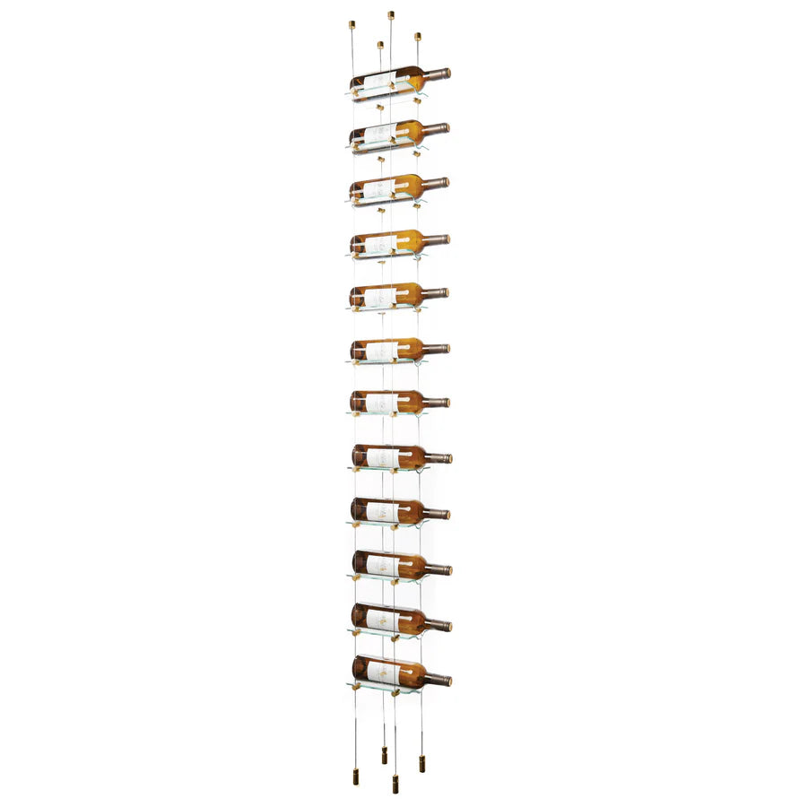 Blue Grouse 12 Bottle Floating Wine Rack Display Kit - Wall Mounted Wine Storage for Kitchen, Bar & Dining Room Decor