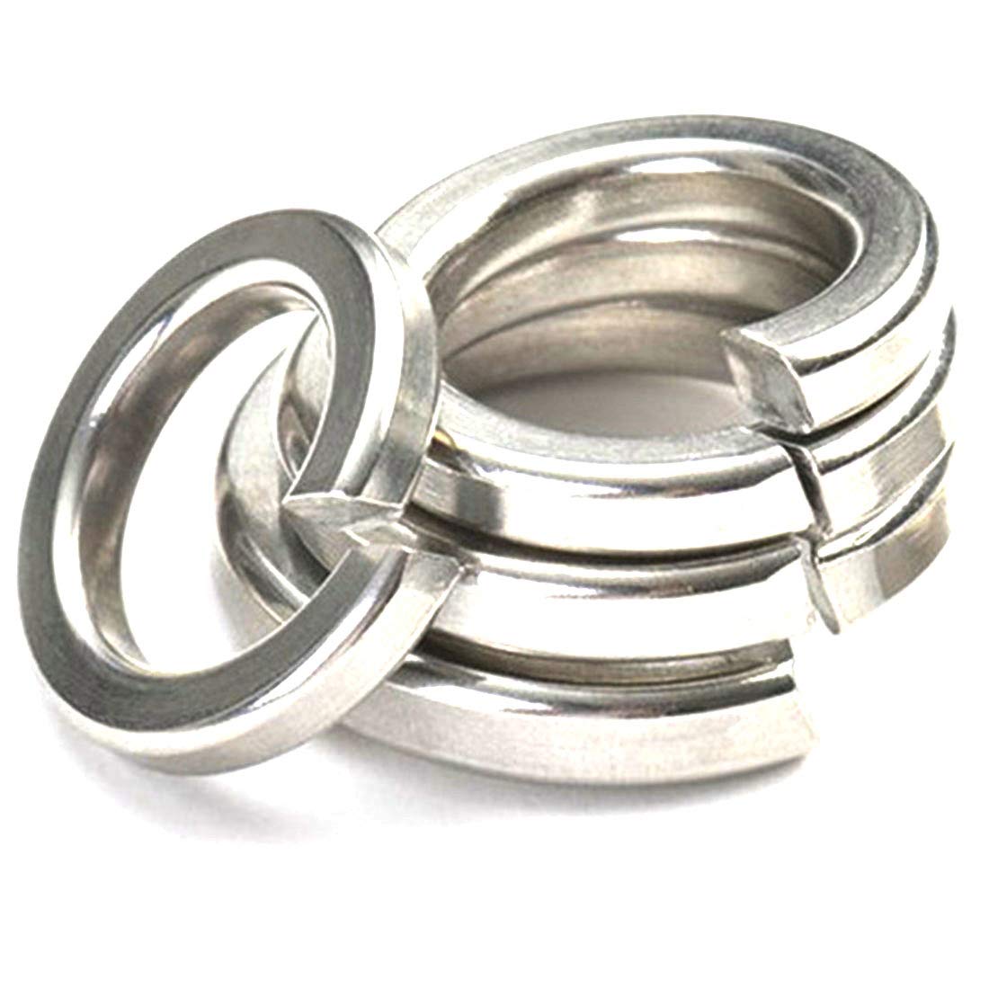 RuiLing 100PCS M6 Split Lock Washers - 201 Stainless Steel Spring Lock Washers Elastic Gaskets for Automotive, Machinery & DIY Projects - Corrosion Resistant Fasteners for Secure Bolting Applications