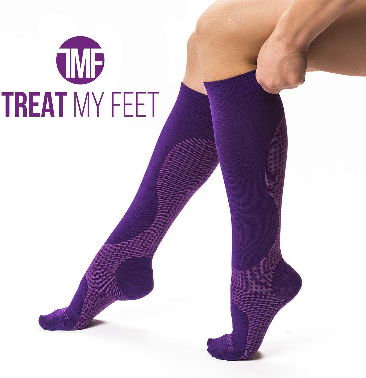 3 Pairs Knee High Compression Socks for Women & Men - Running & Travel