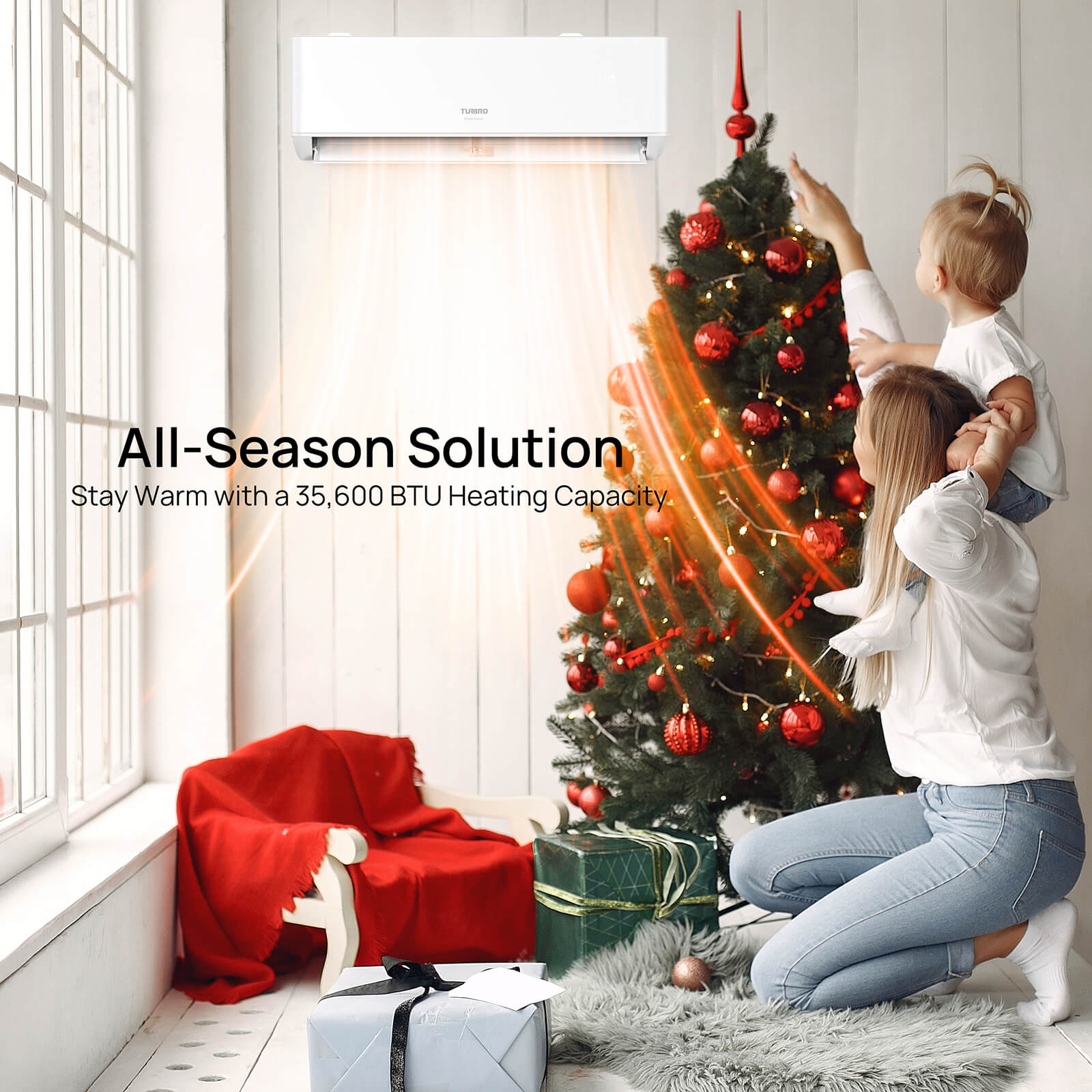 42,000 BTU 5-Zone Mini Split Air Conditioner & Heat Pump with R454B Refrigerant - Energy Efficient Cooling & Heating for Homes, Offices, and Commercial Spaces