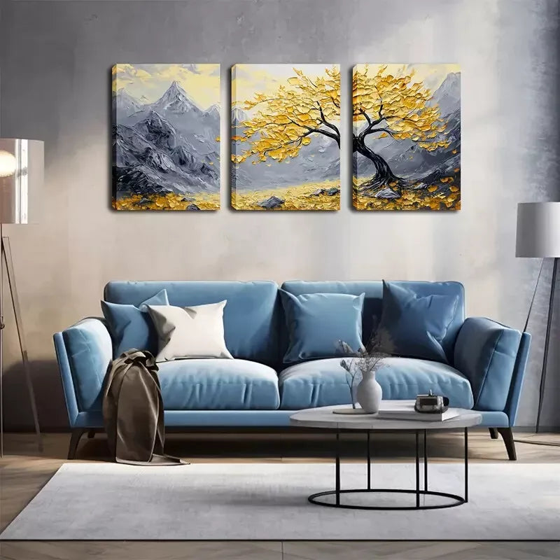 3-Piece Rustic Mountain Landscape Triptych Wall Art Set - Framed Canvas 40x60cm (16x24in) - High Quality Print - 100% Australian Made - Ready to Hang - Perfect for Living Room, Bedroom & Office Decor