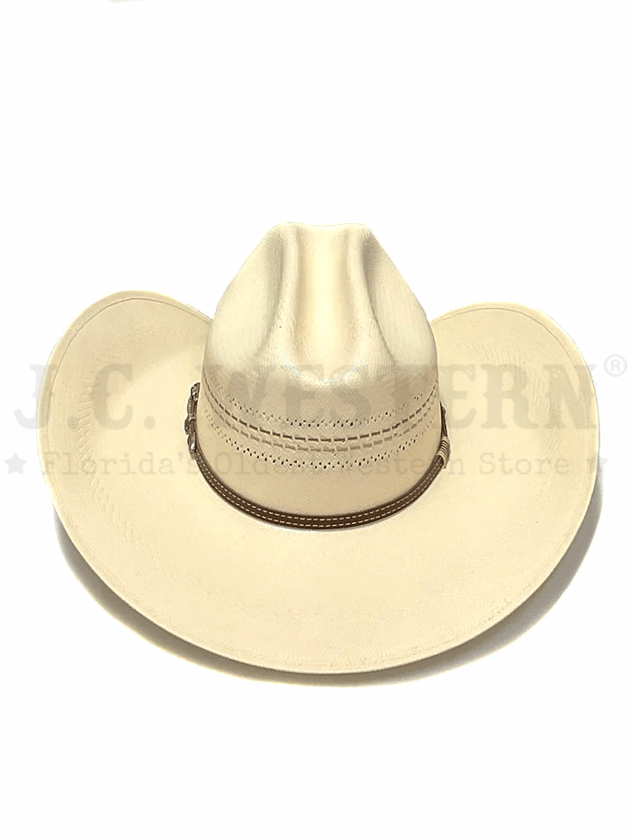 Larry Mahan MS3N42MISX44 10X Mission Straw Hat Ivory - Western Cowboy Hat for Men, Women - Perfect for Rodeo, Country Music Festivals & Outdoor Summer Events