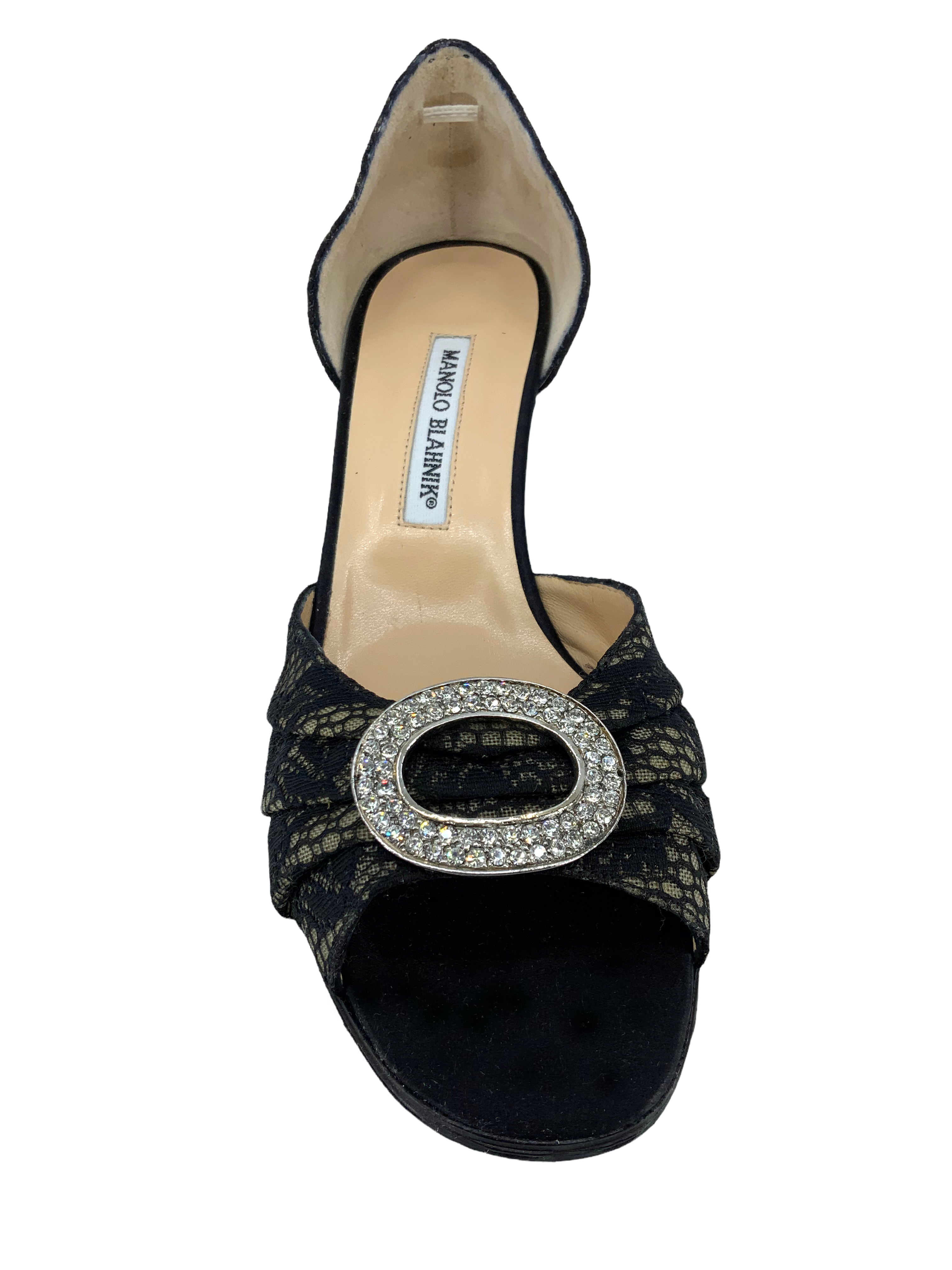 Manolo Blahnik Sedaraby Embellished Lace d'Orsay Pumps - Women's Size 10.5 (US) | Luxury Designer Heels for Weddings, Parties & Special Occasions